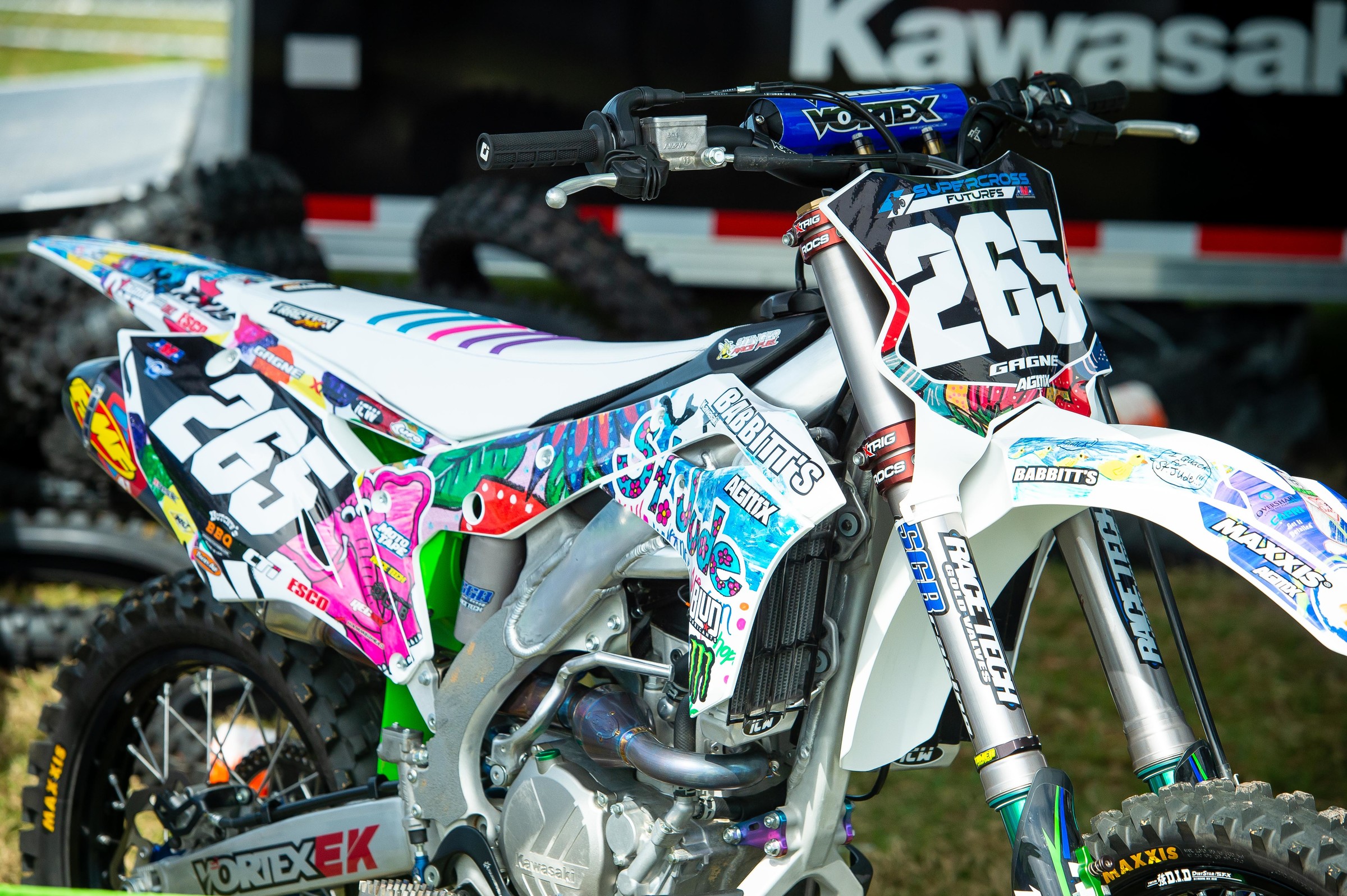 SGB Racing/Maxxis/Babbit's Britt Gagne's Kawasaki.
