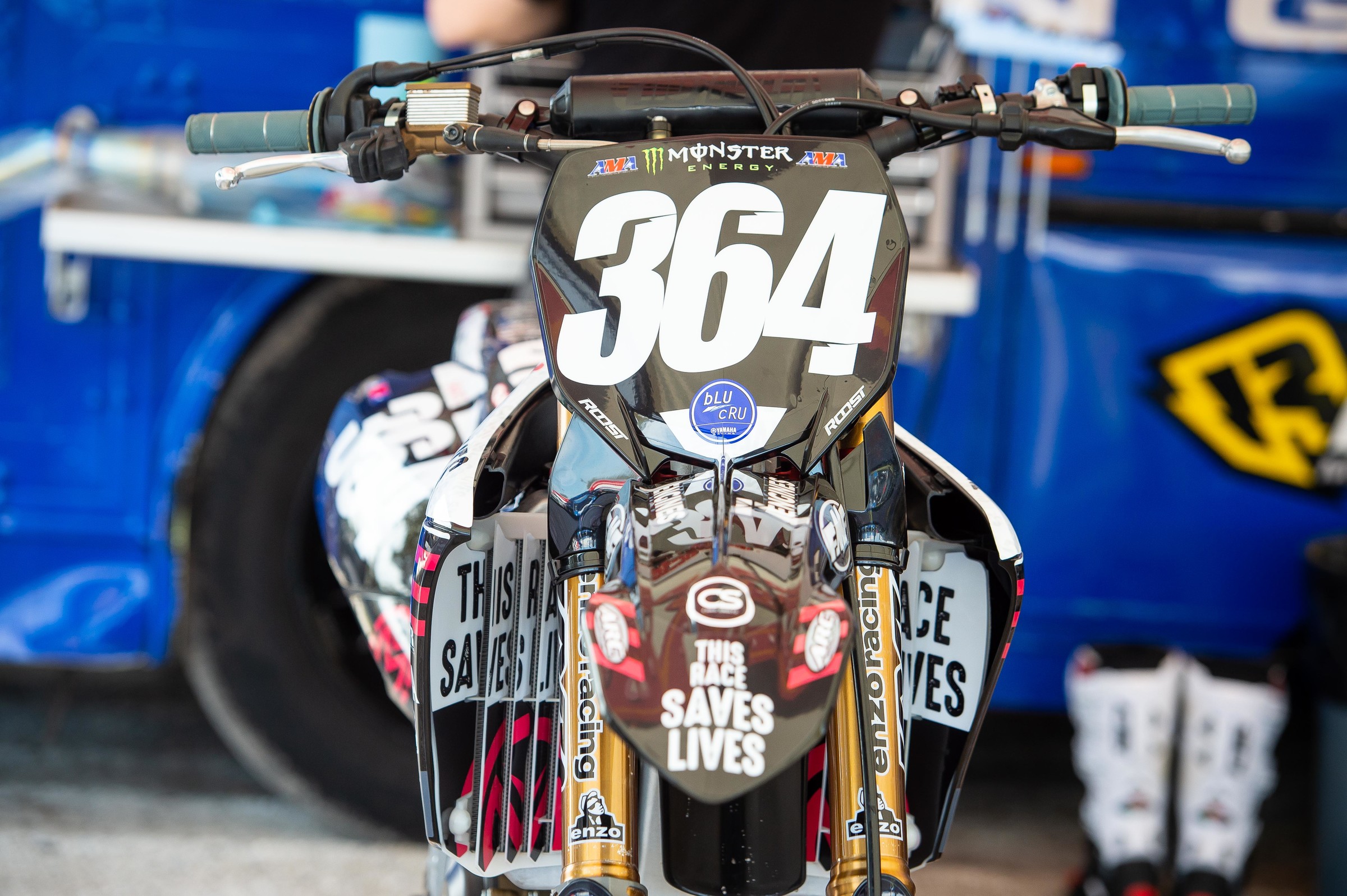 Rock River Yamaha's Chad Saultz showing some St. Jude love on his Yamaha YZ250F.