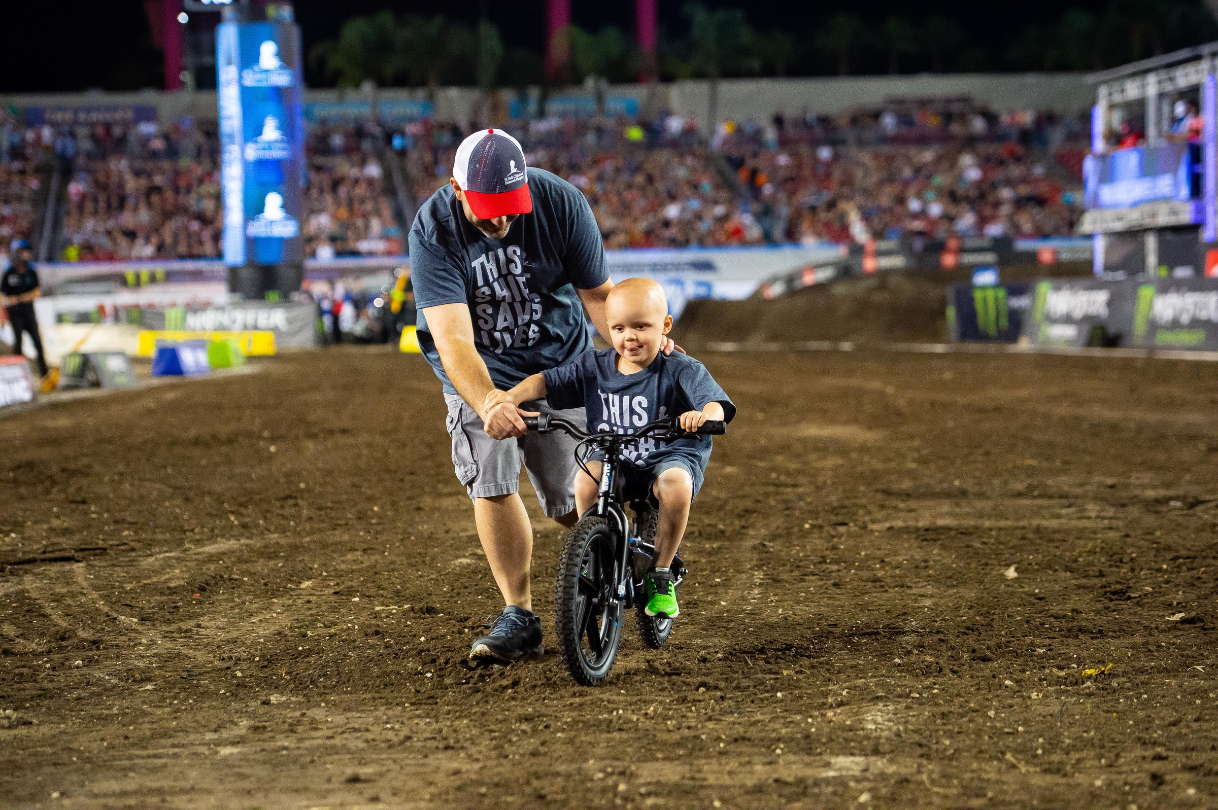 Caleb taking a Stacyc for a spin during the Tampa Supercross.