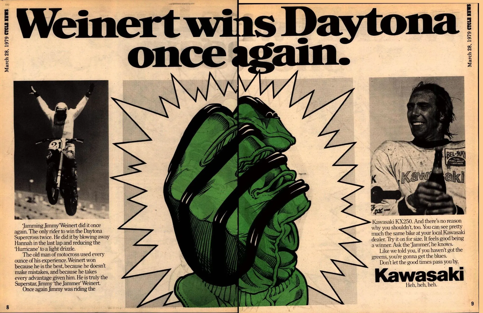 Weinart's win ad from the 1979 Daytona Supercross.
