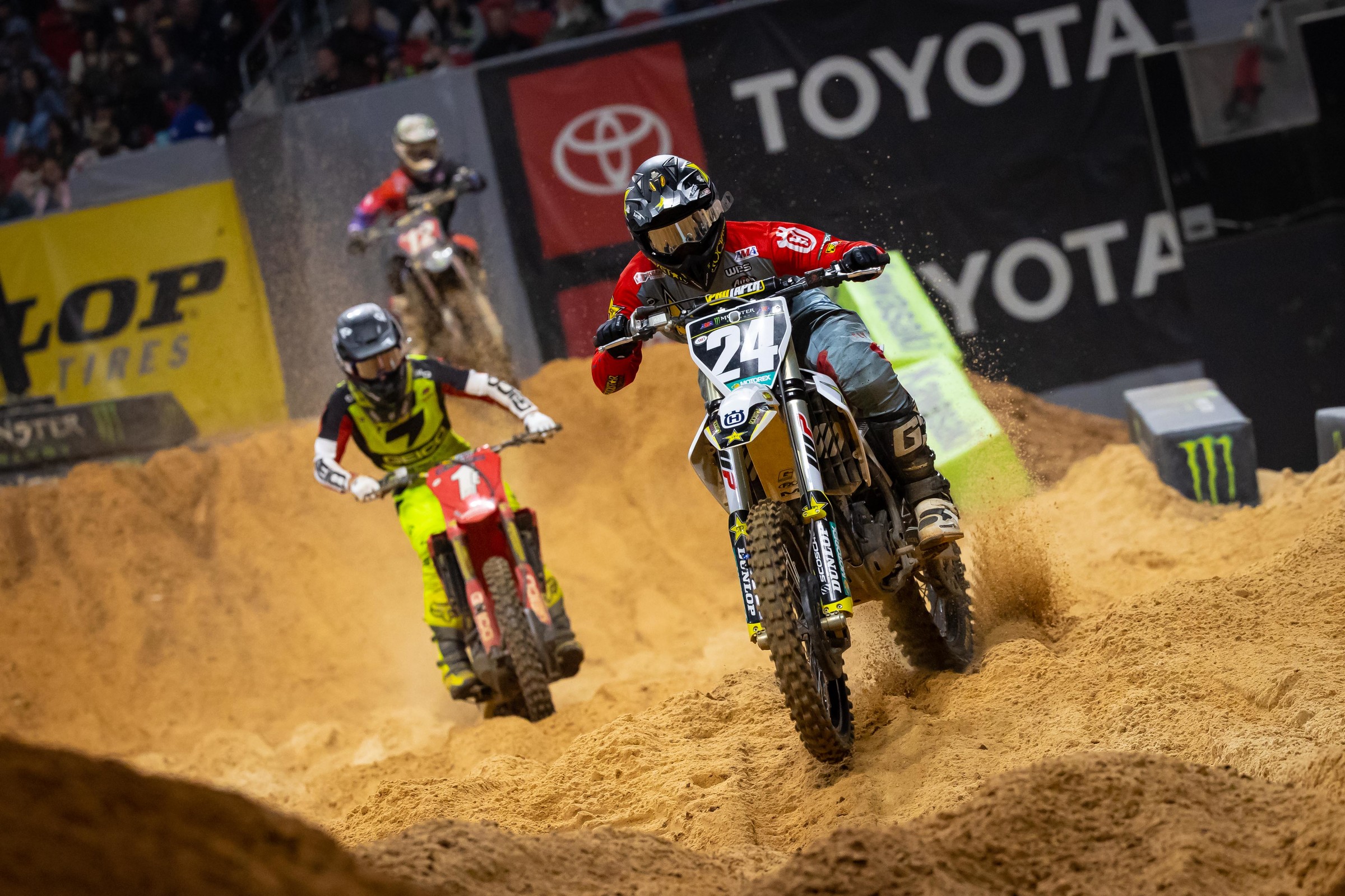 RJ Hampshire withheld pressure from the two championship leaders for much of the race.