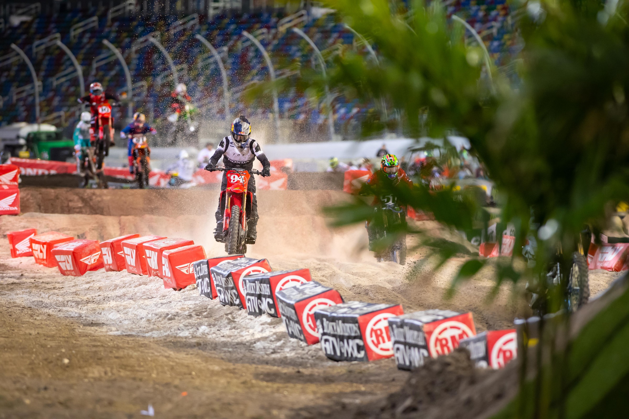 Ken Roczen on his retro inspired Honda took the Heat 1 checkers.