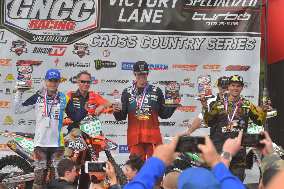 Jonathan Girroir (center) came through to take his first-ever XC2 250 Pro class win.
