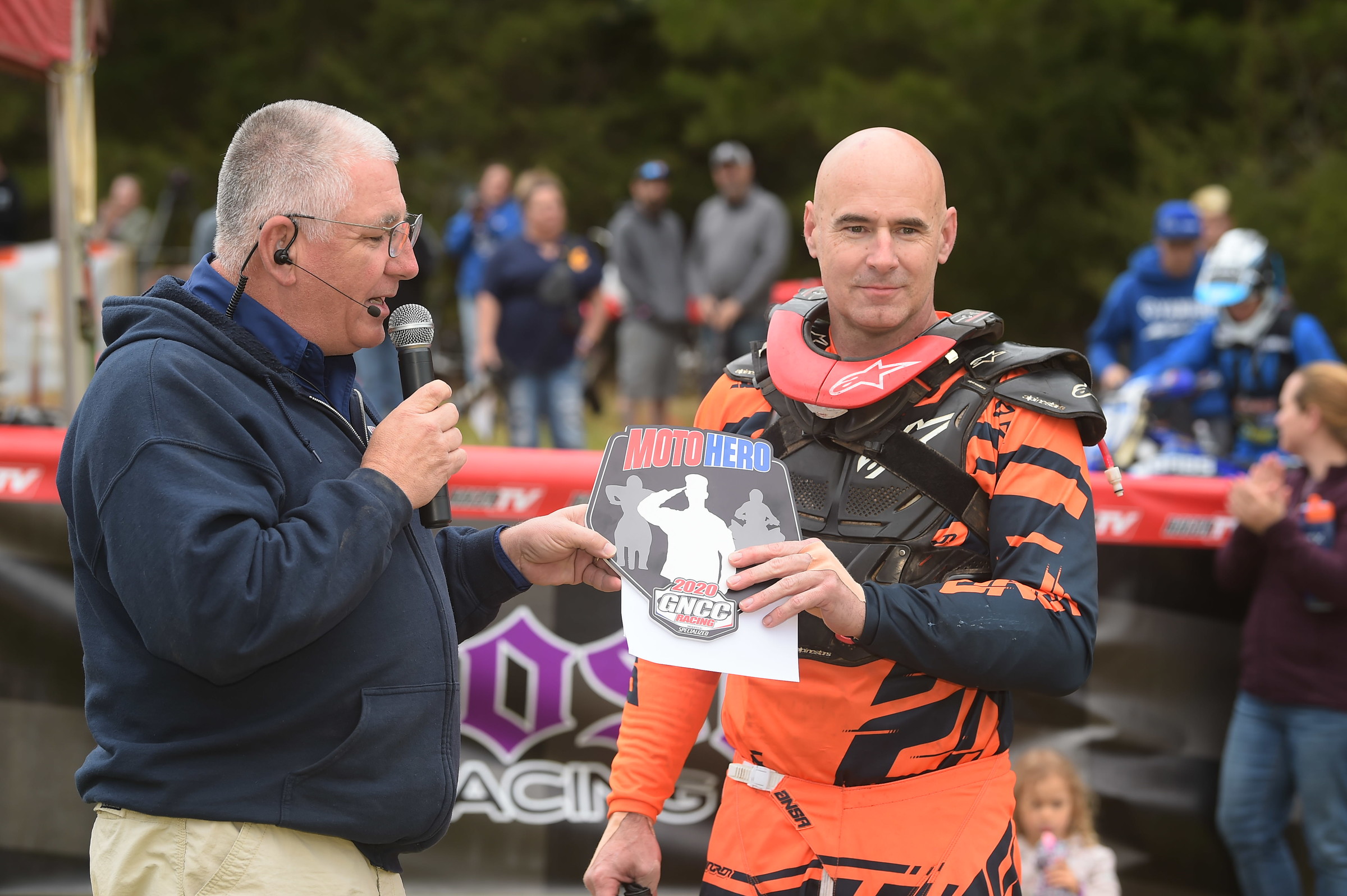 Georgia’s David Parsons receiving the GNCC Moto Hero Award.