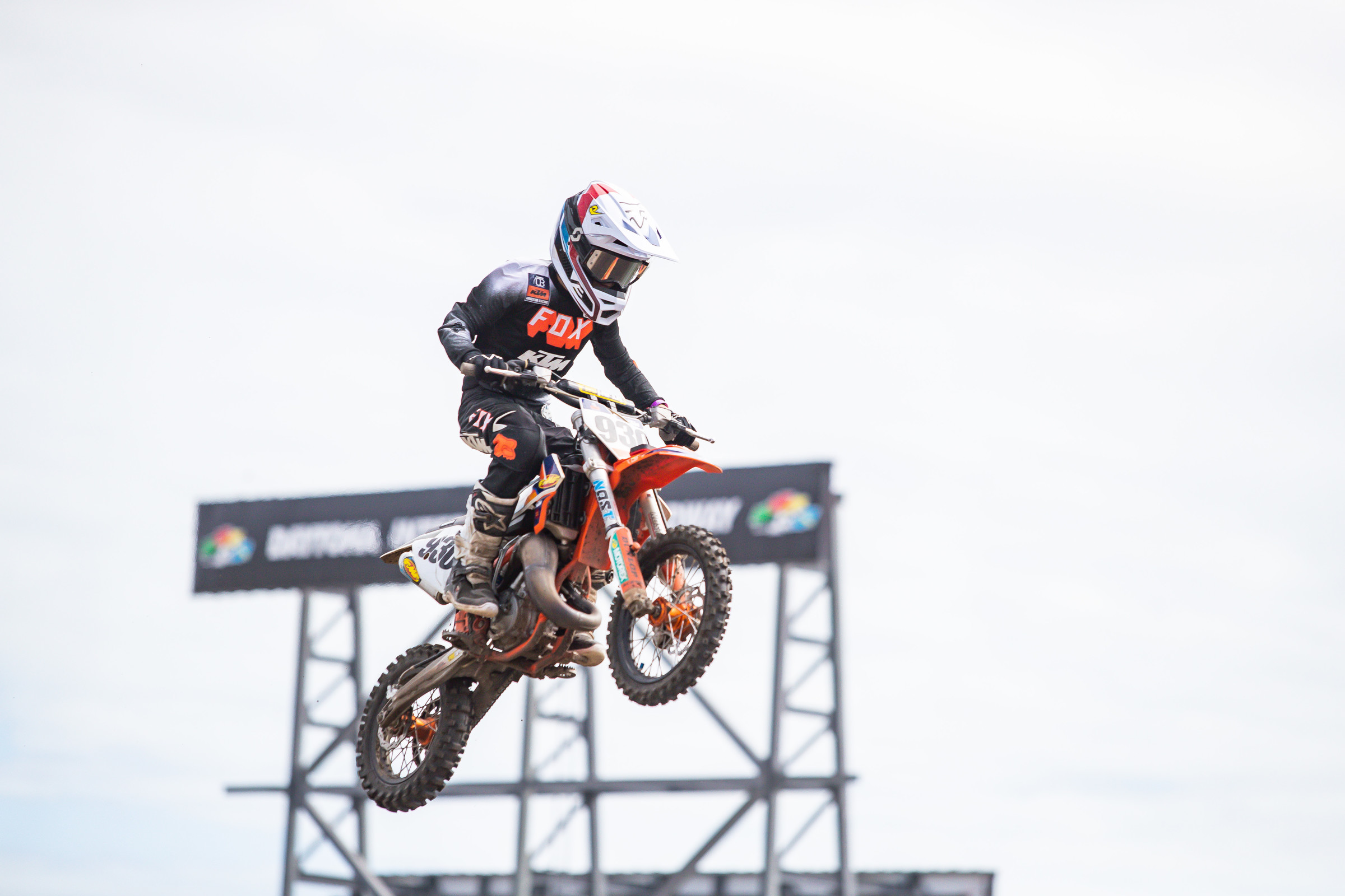 Dennis competing at the 2020 Ricky Carmichael Amateur Daytona Supercross (RCSX) at Daytona International Speedway.