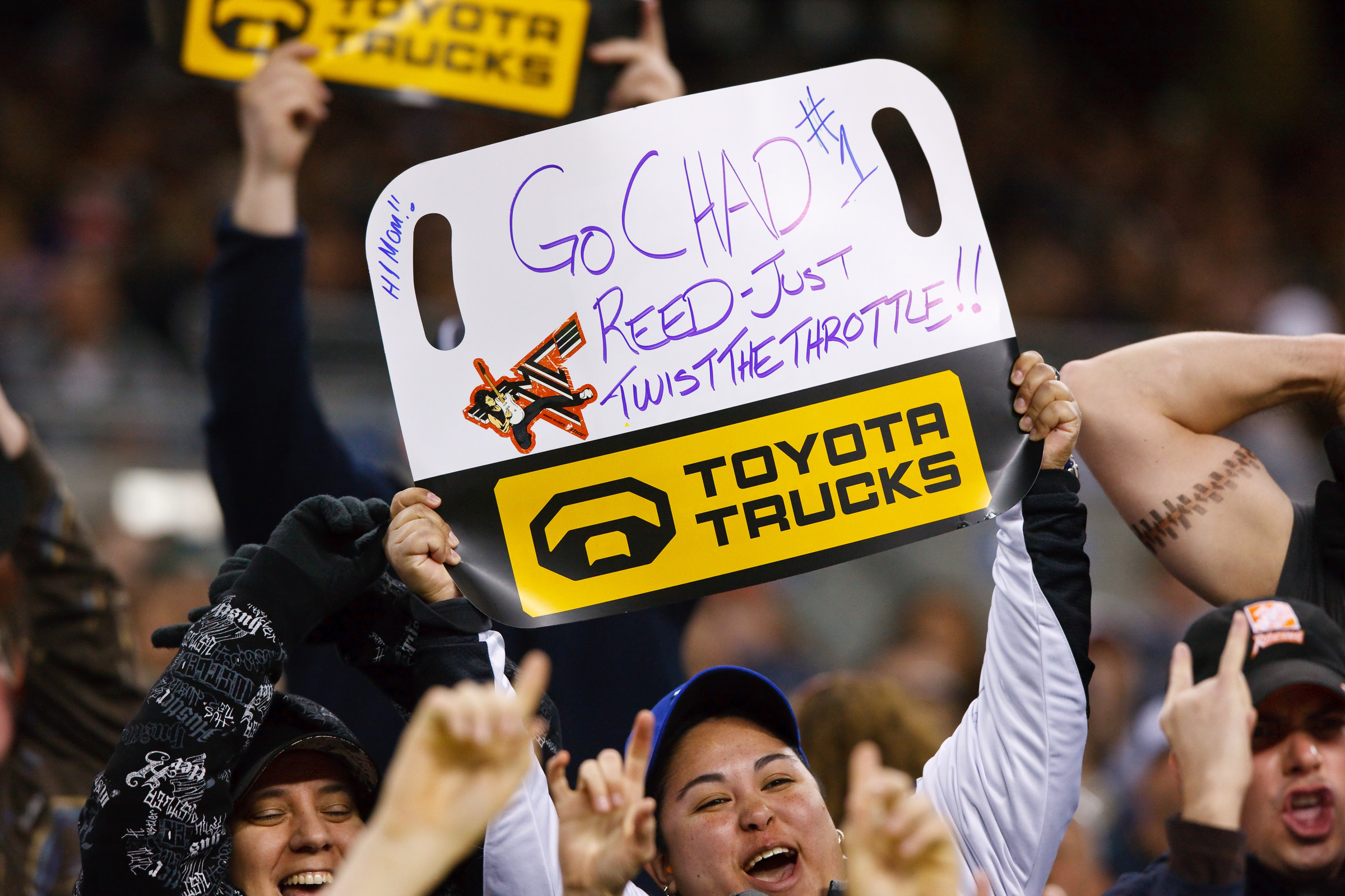 Fans show their support for Reed.