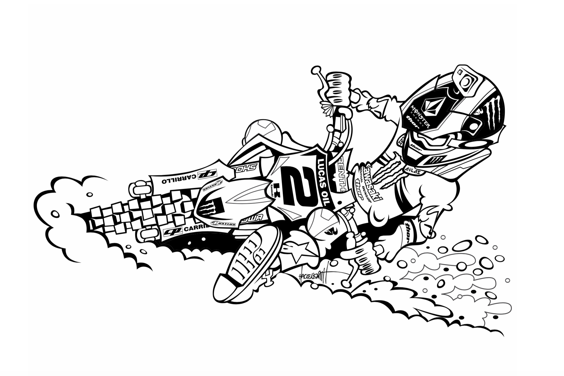 Downloadable Motocross Coloring Pages For Kids Racer X