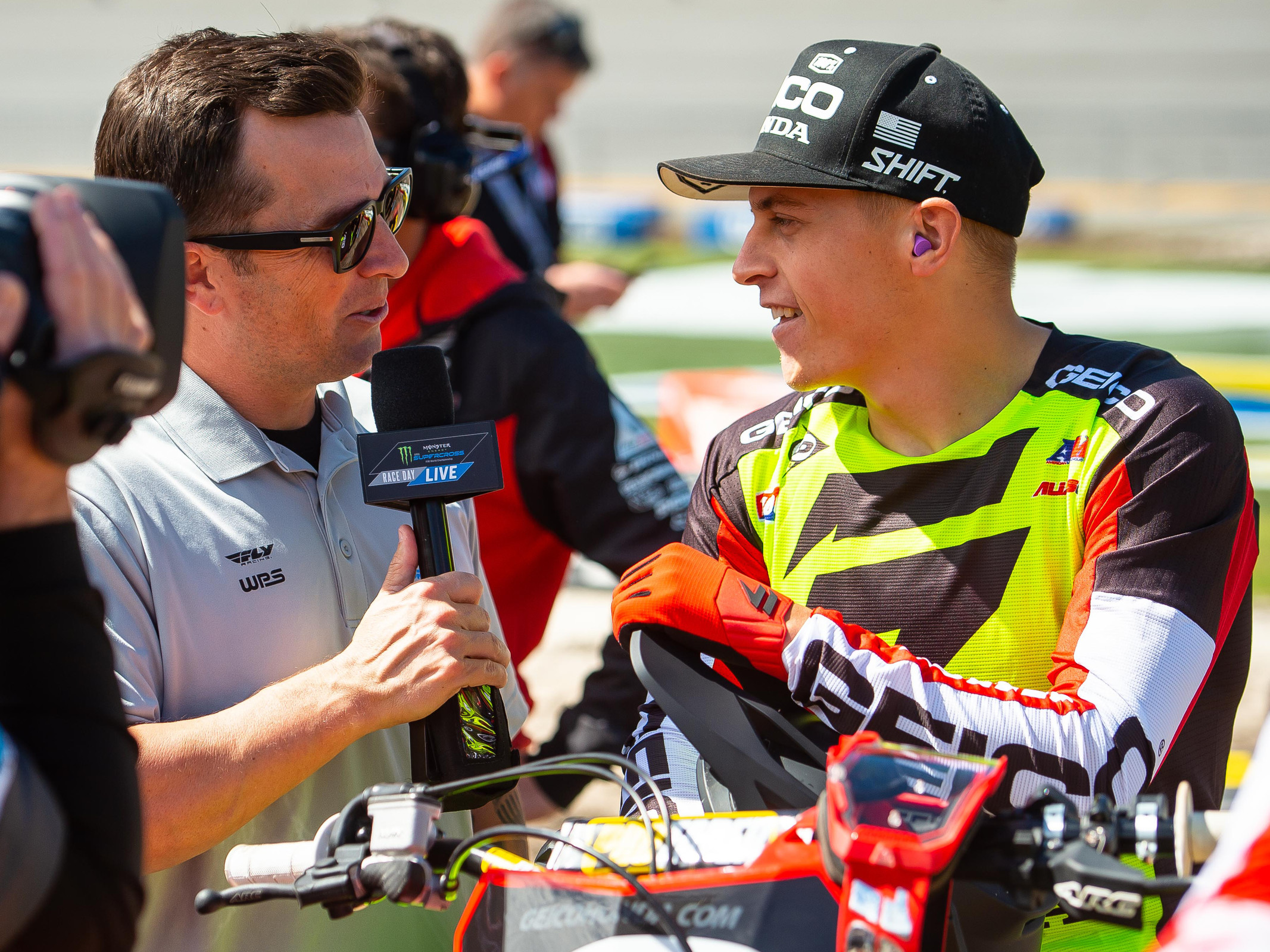 Daniel Blair grills Jeremy Martin at Daytona.