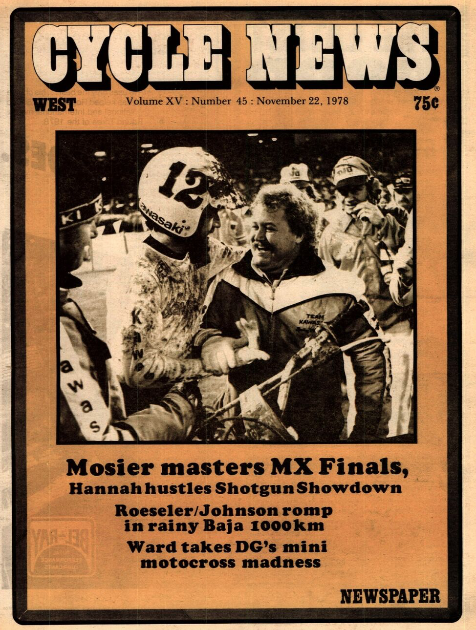 The Cycle News issue from November 22, 1978, showing the 1978 Anaheim Supercross.