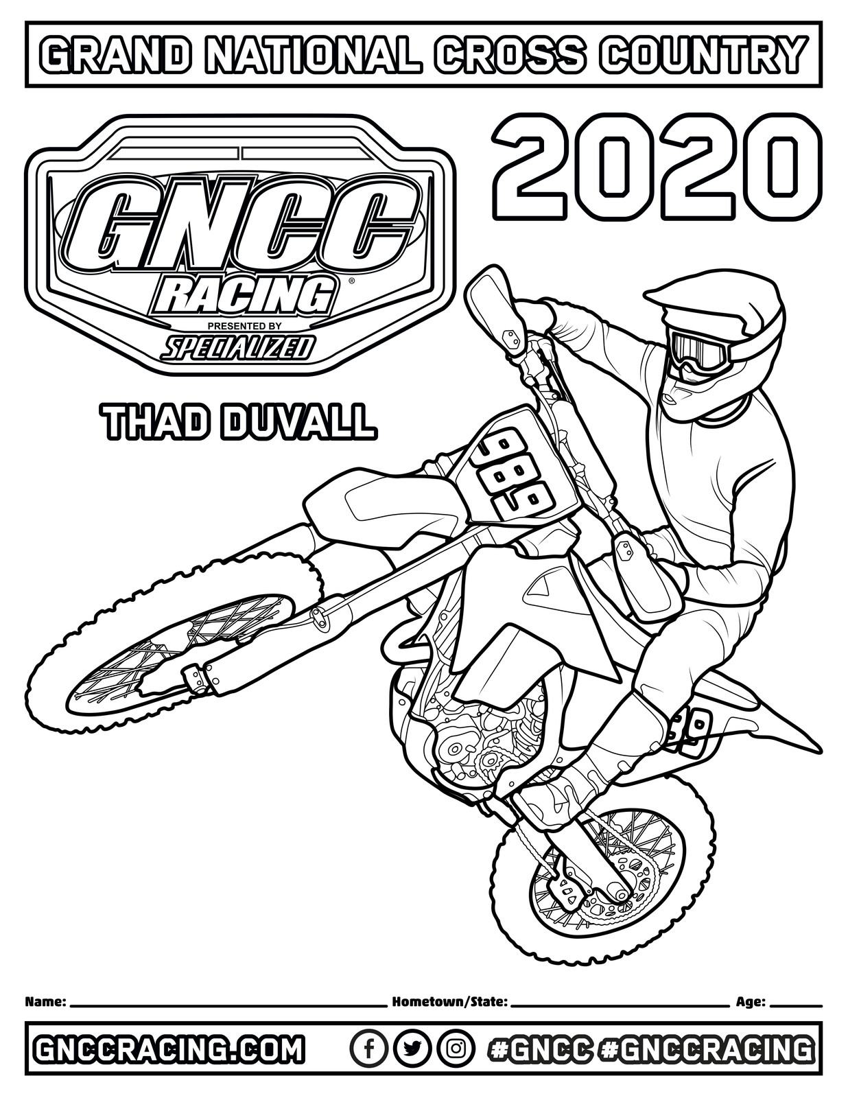 New Gncc Coloring Pages Of Thad Duvall Devon Freehan And