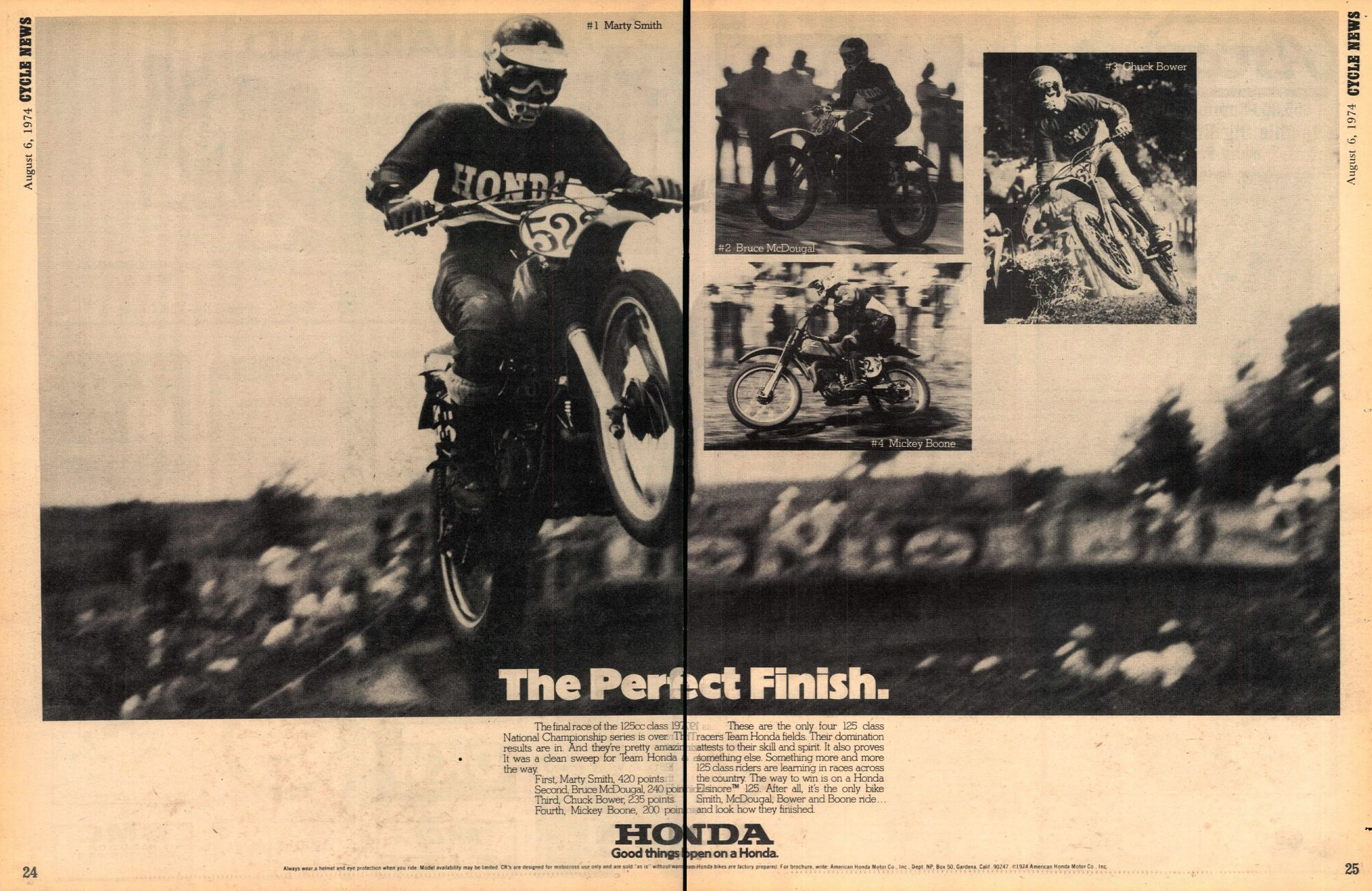 The August 6, 1974, issue of Cycle News.