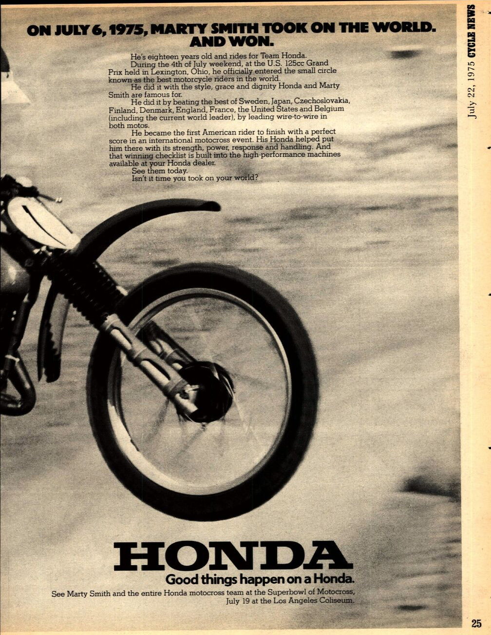 The July 22, 1975, issue of Cycle News.