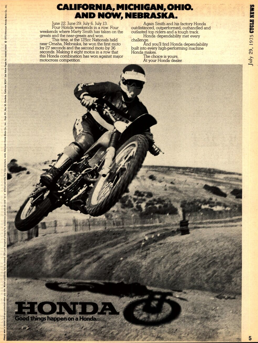 July 29, 1975, issue of Cycle News.