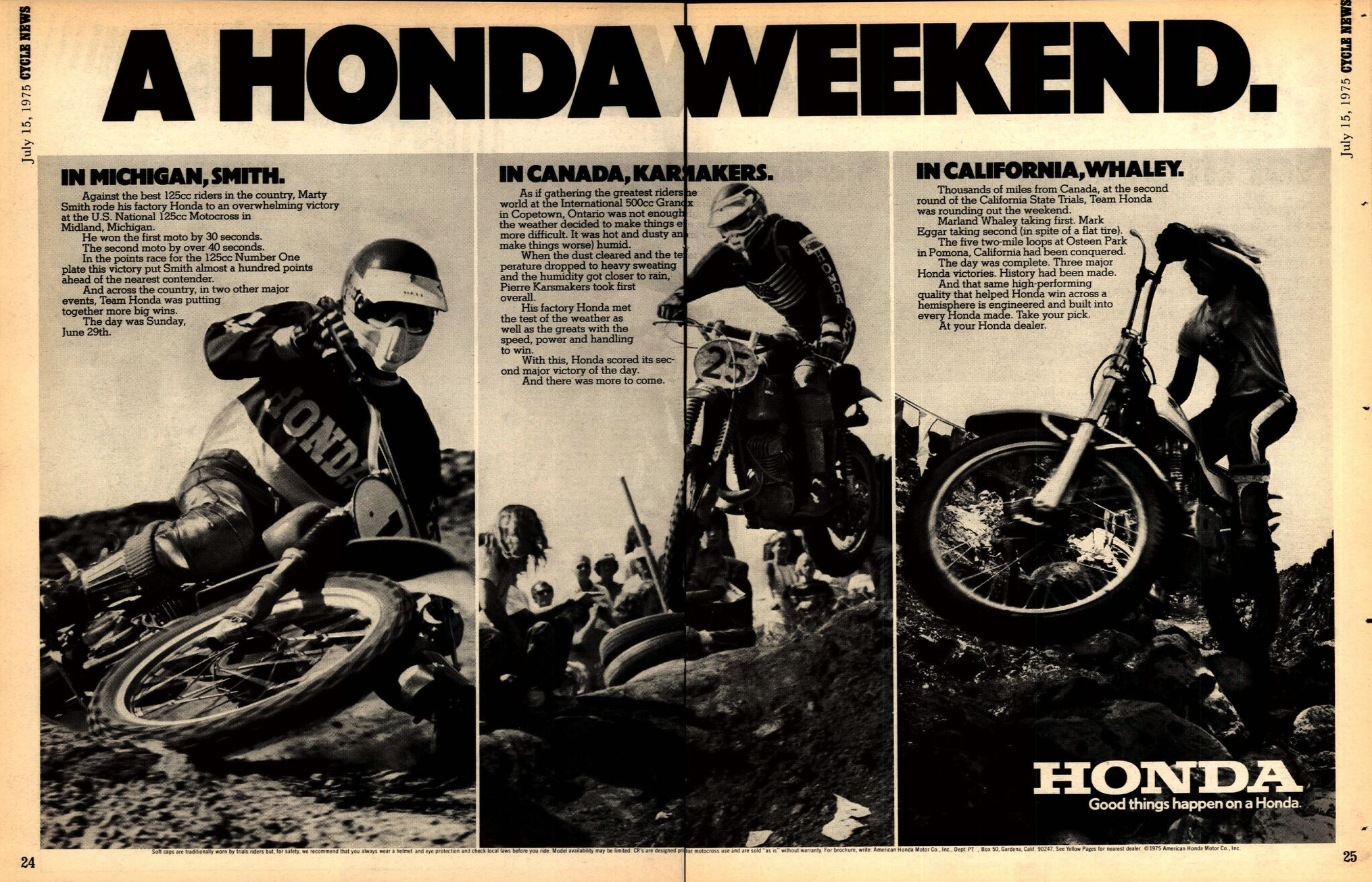 July 15, 1975, issue of Cycle News.