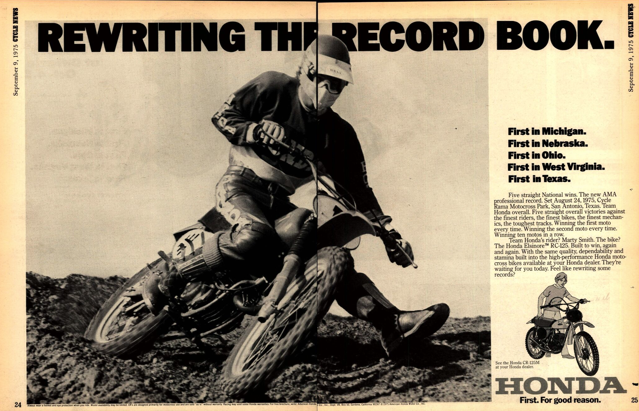 The September 9, 1975, issue of Cycle News.
