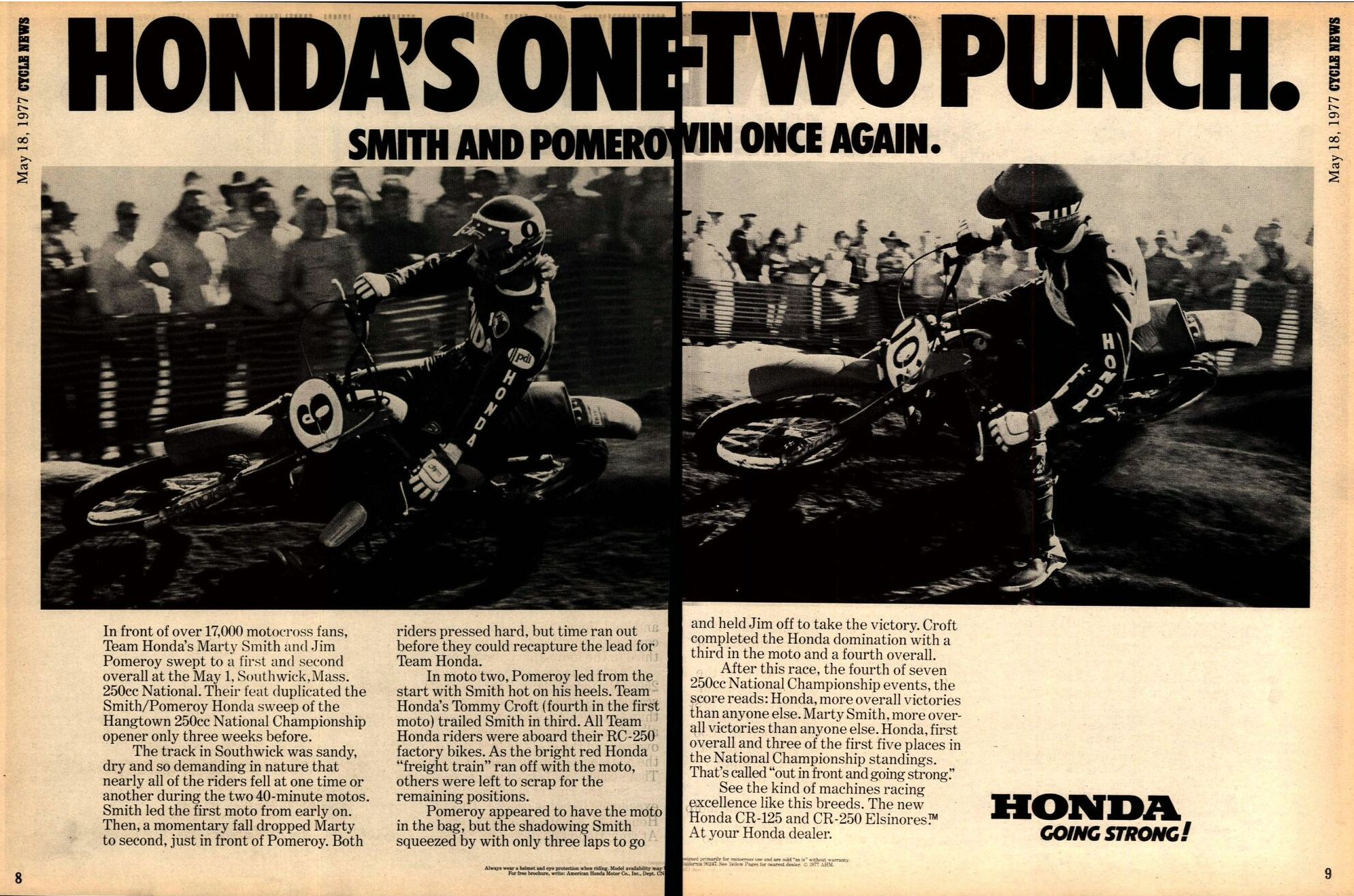 The May 18, 1977, issue of Cycle News.