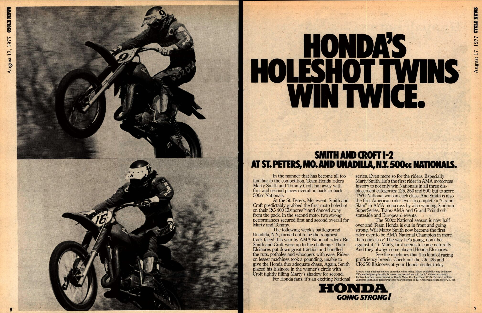 The August 17, 1977, issue of Cycle News.