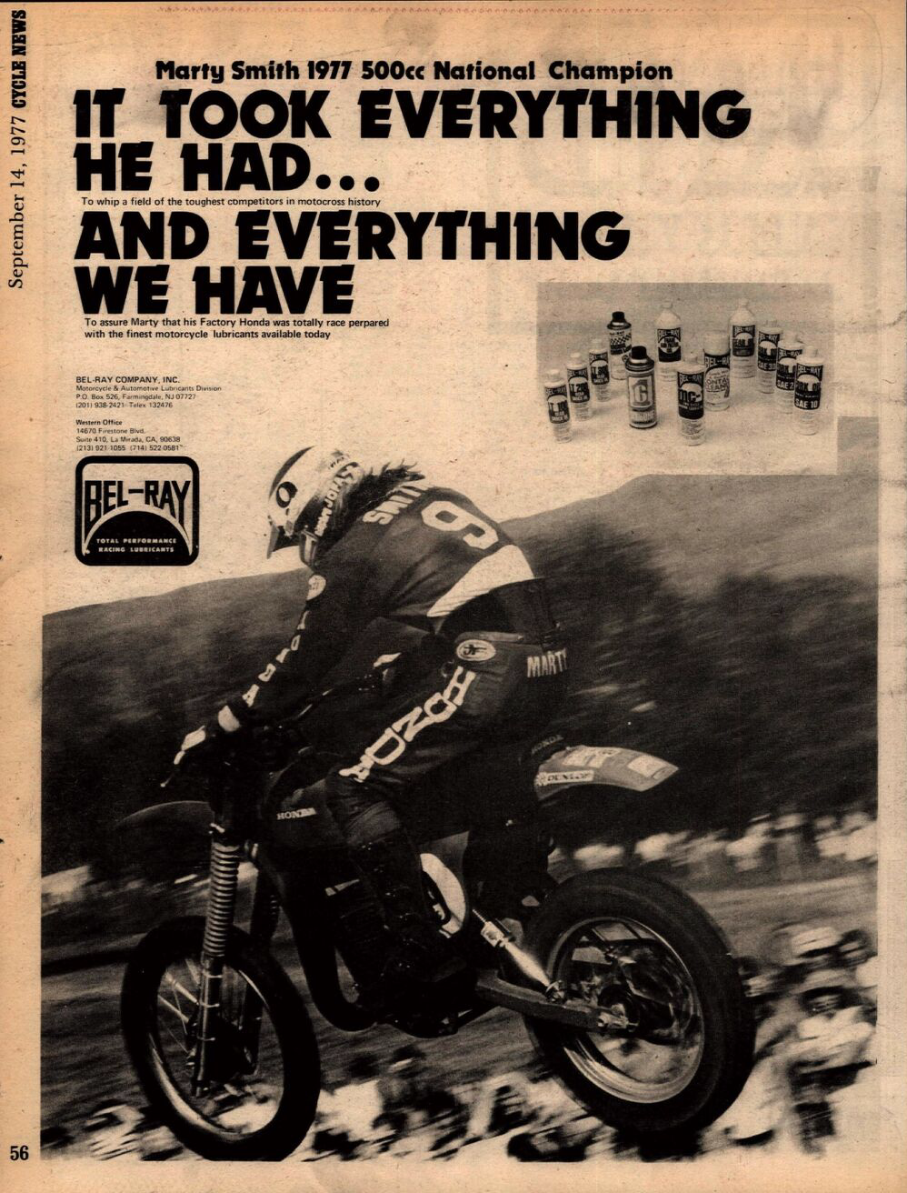 The September 14, 1977, issue of Cycle News.