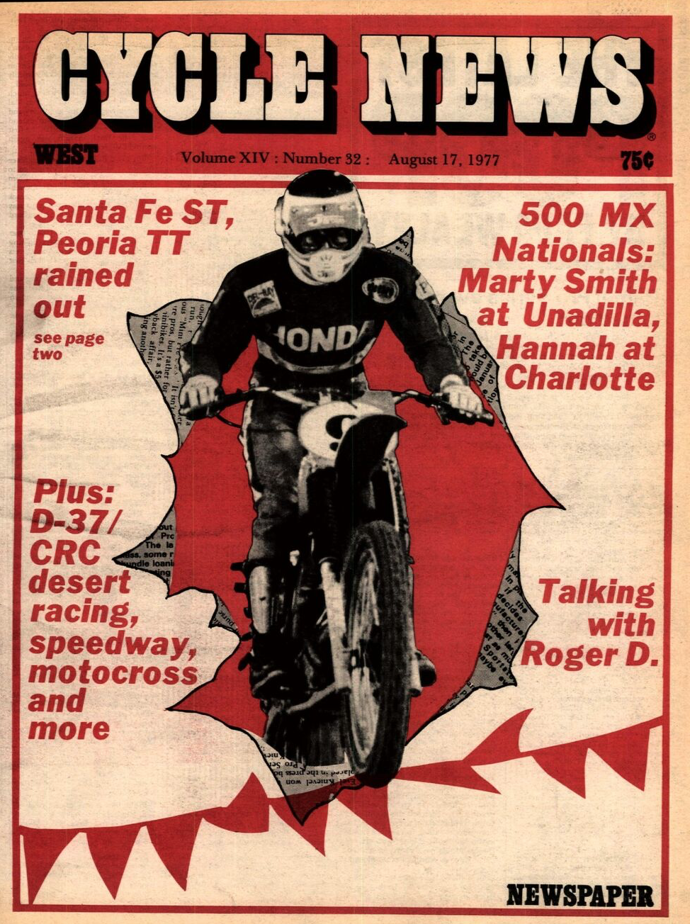The August 17, 1977, issue of Cycle News.