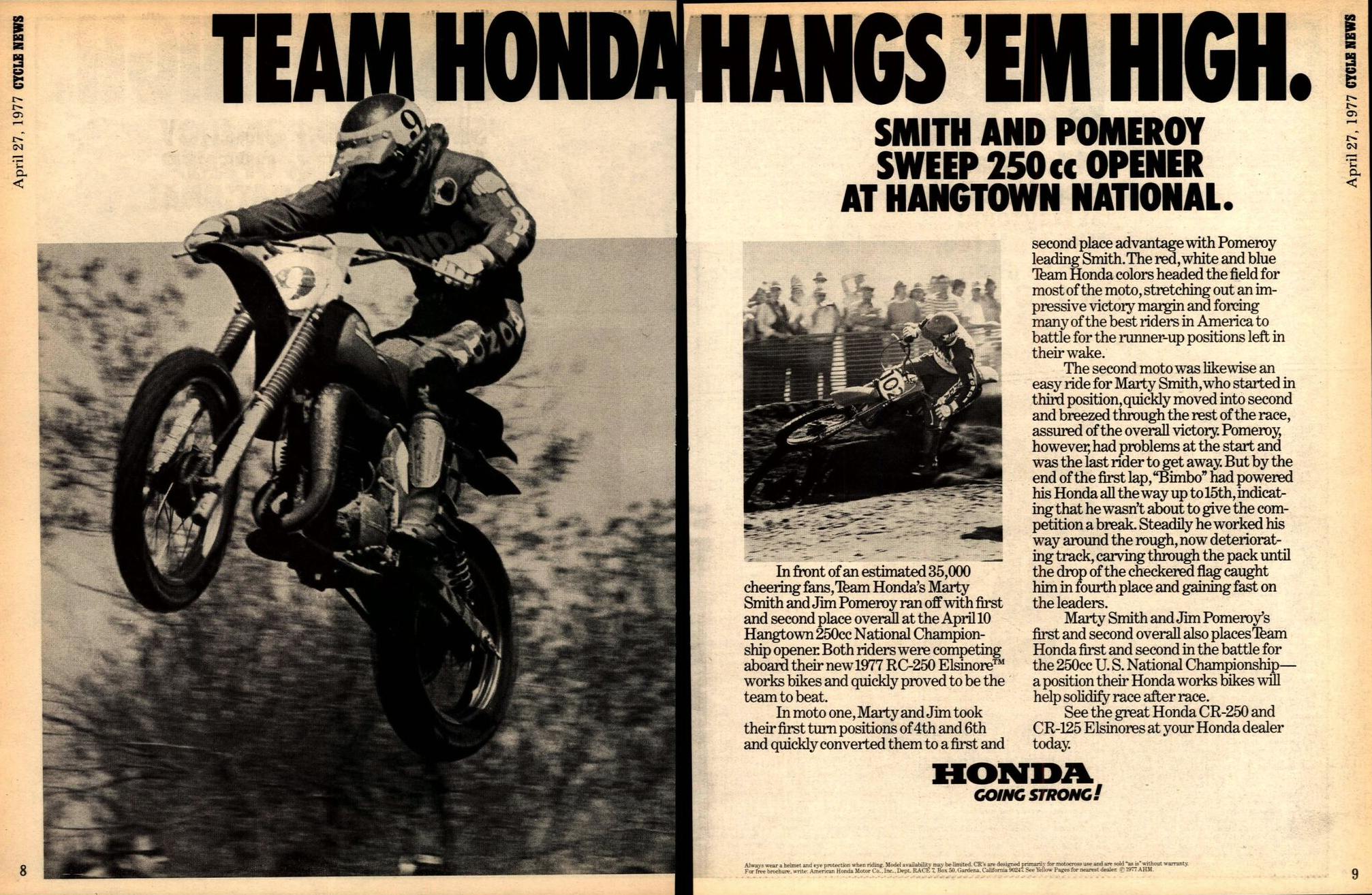 The April 27, 1977, issue of Cycle News.