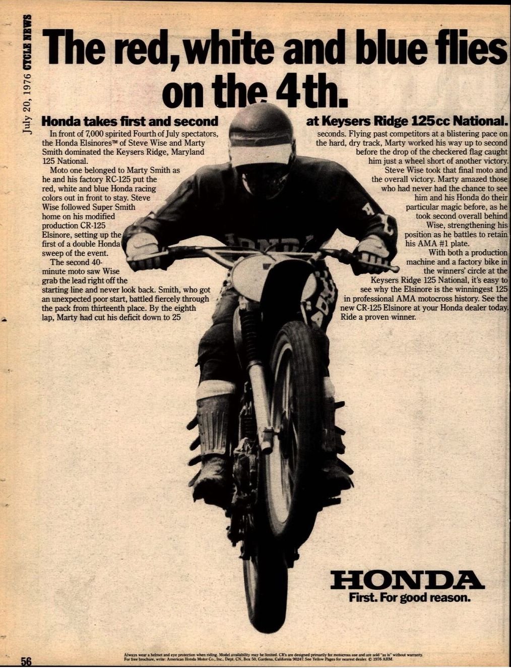 The July 20, 1976, issue of Cycle News.