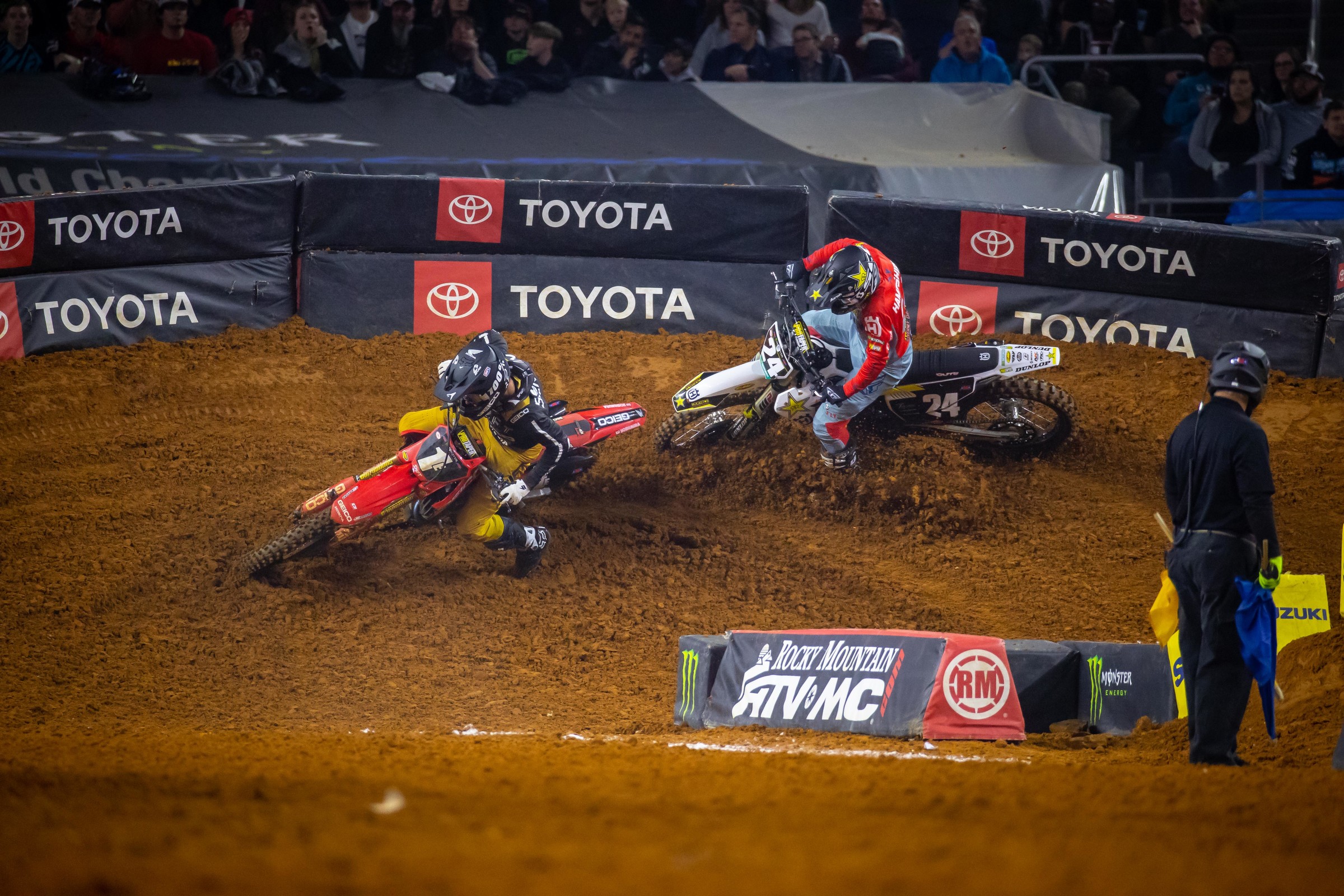 Sexton and Hampshire in AT&T Stadium in Arlington, Texas.