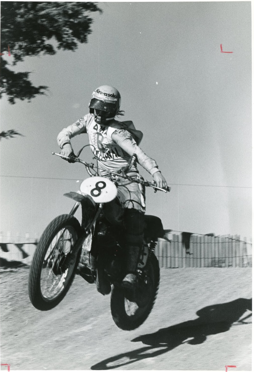 Illinois' Kawasaki rider Rich Van Hoozer styles while on his way to a seventh overall finish in the 125 class.