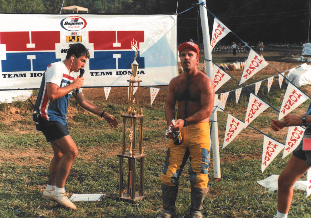 Mark Barnett (shirtless) and Troy Bradshaw were top contenders in the 1975 AMA Amateur Nationals, but years later, after their professional careers, they each went back to Loretta Lynn's Ranch for the 