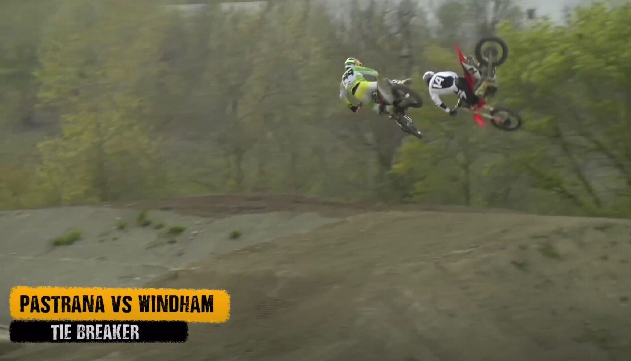 Windham throwing a gorgeous whip in front of Pastrana.