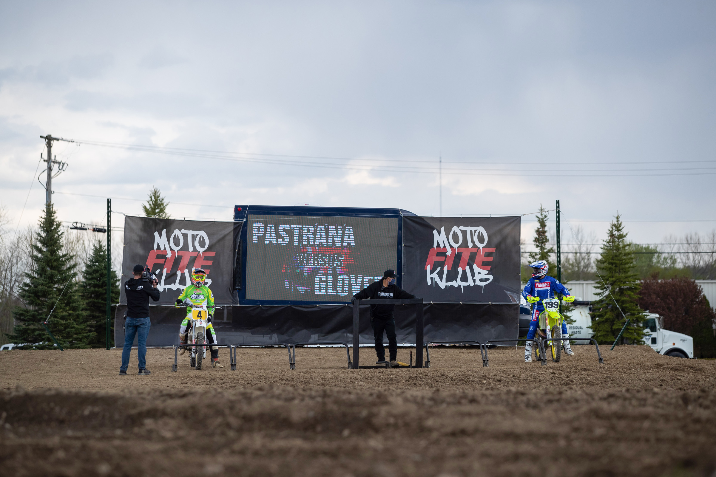The starting gate for the Moto Fite Klub races.