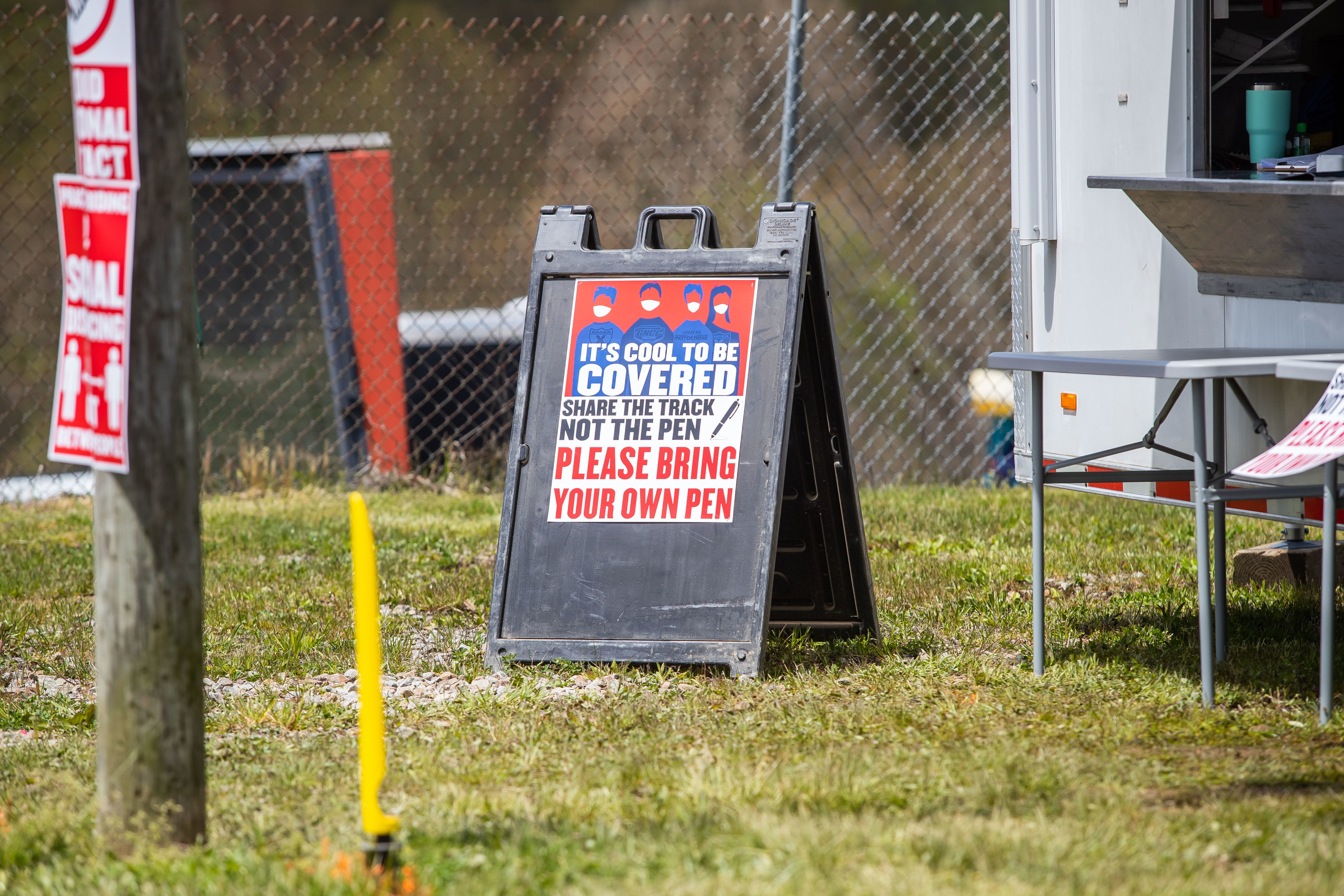 Signs at High Point Raceway for the ride day last weekend.