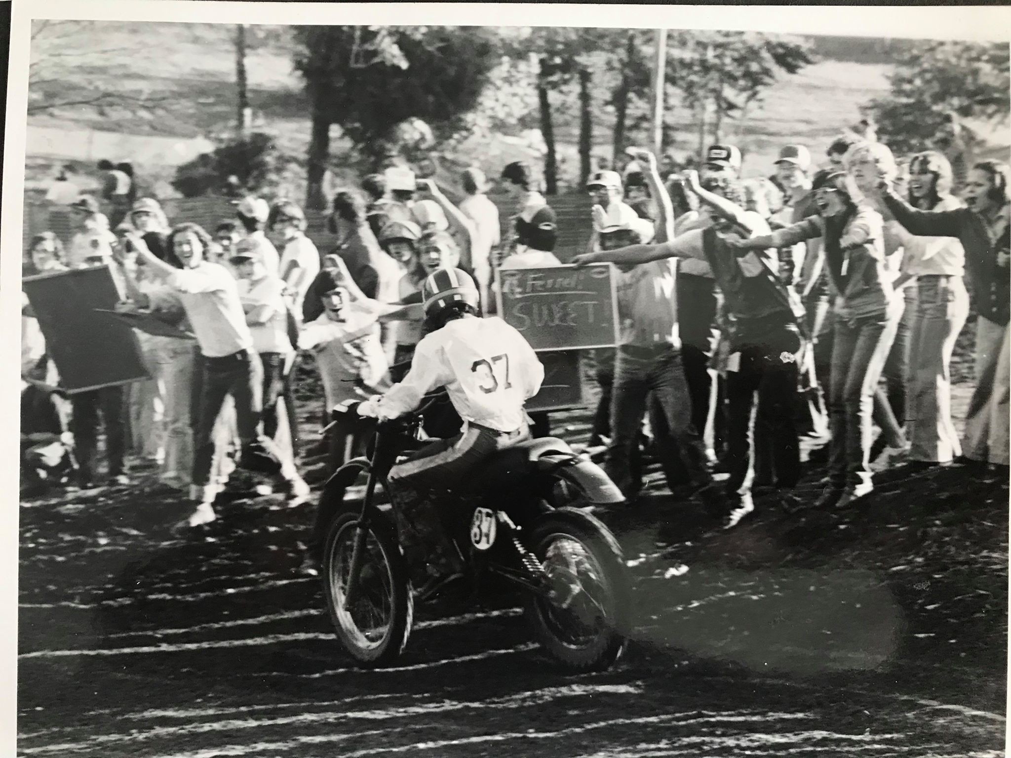 A couple of black and white shots of McCollough on his way to what would be a second straight AMA Amateur National Championship.