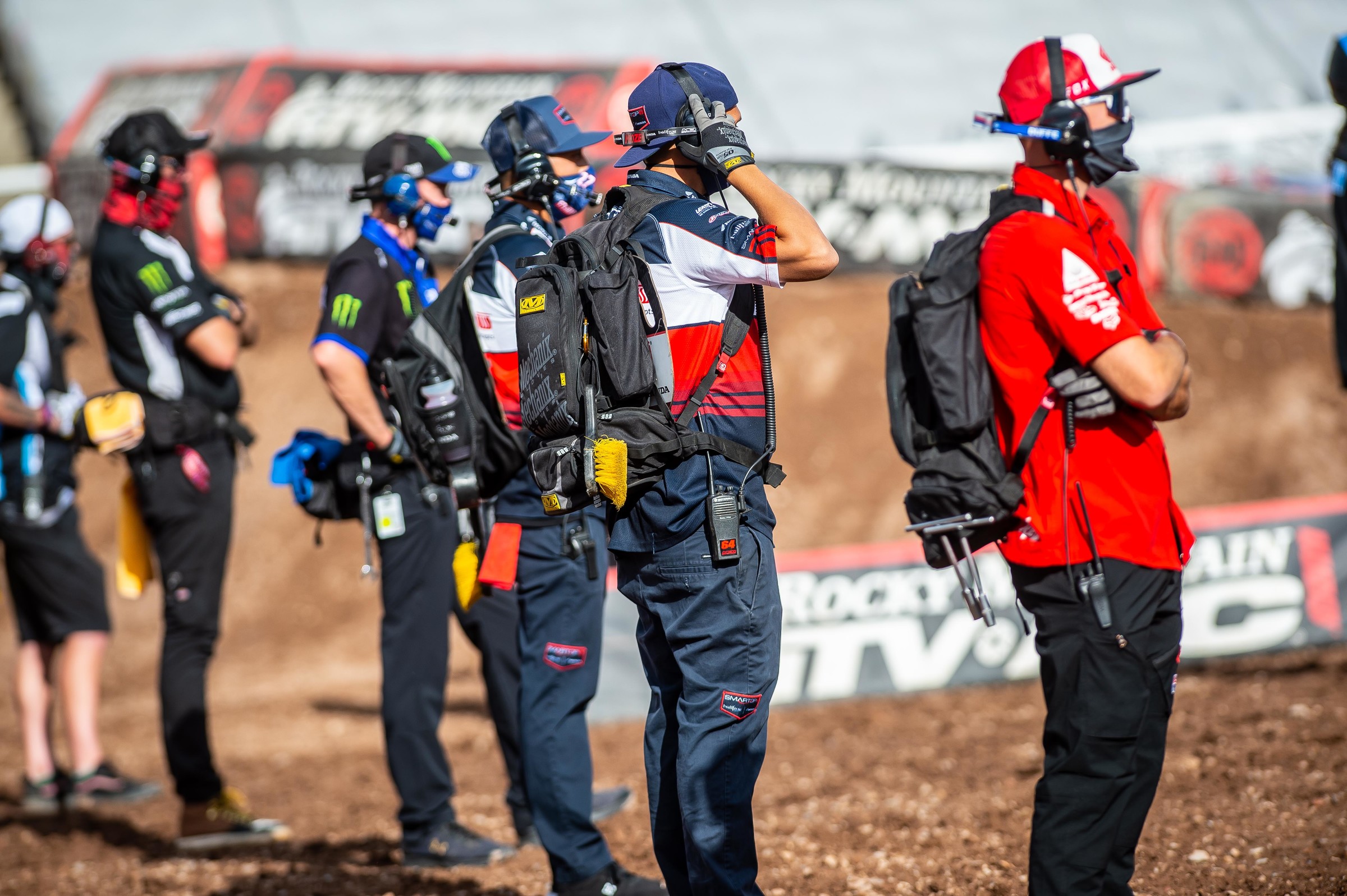 Mechanics are spread out, to the point where they can't get close enough to the track for pit boards to even work. As a result, there are no pit boards allowed to be used in these races.