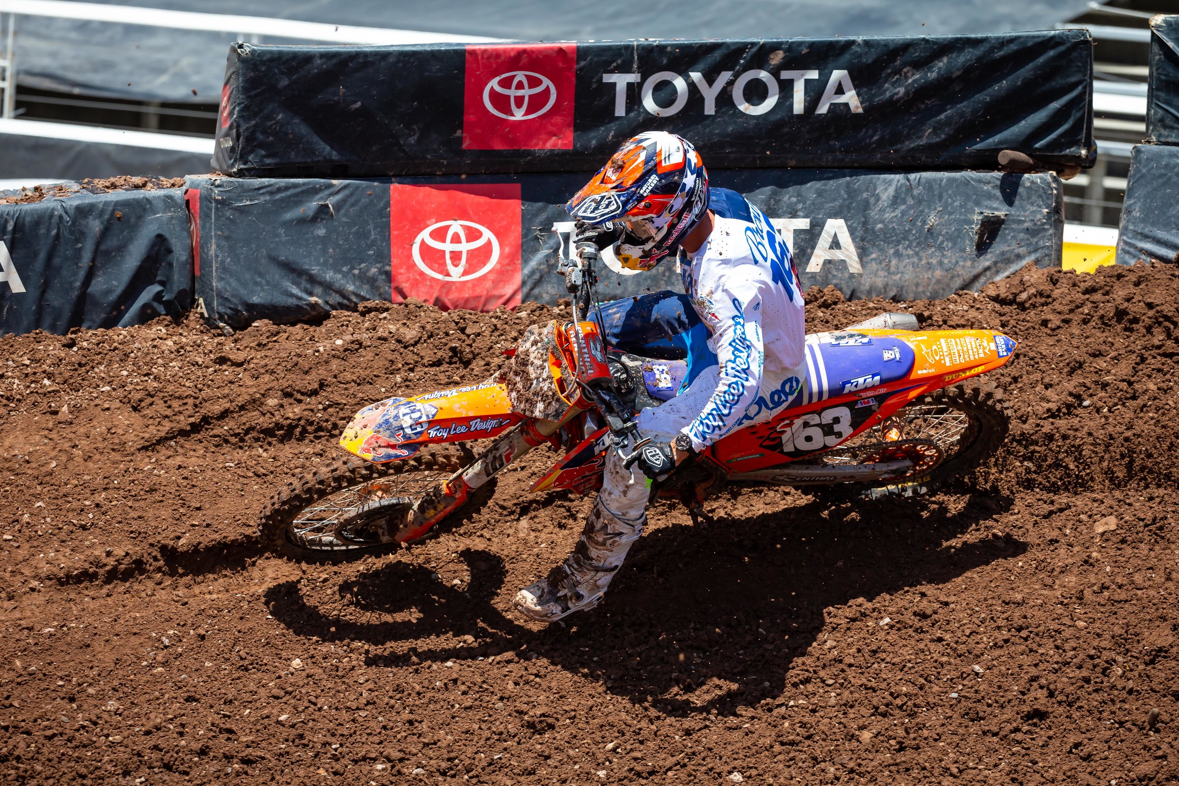 Pierce Brown charged back from 21st after a first-lap crash. He finished fifth in the 250SX main event.