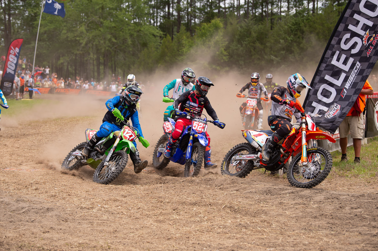 Kailub Russell (FMF/KTM Factory Racing) grabbed the $250 All Balls Racing Holeshot Award.