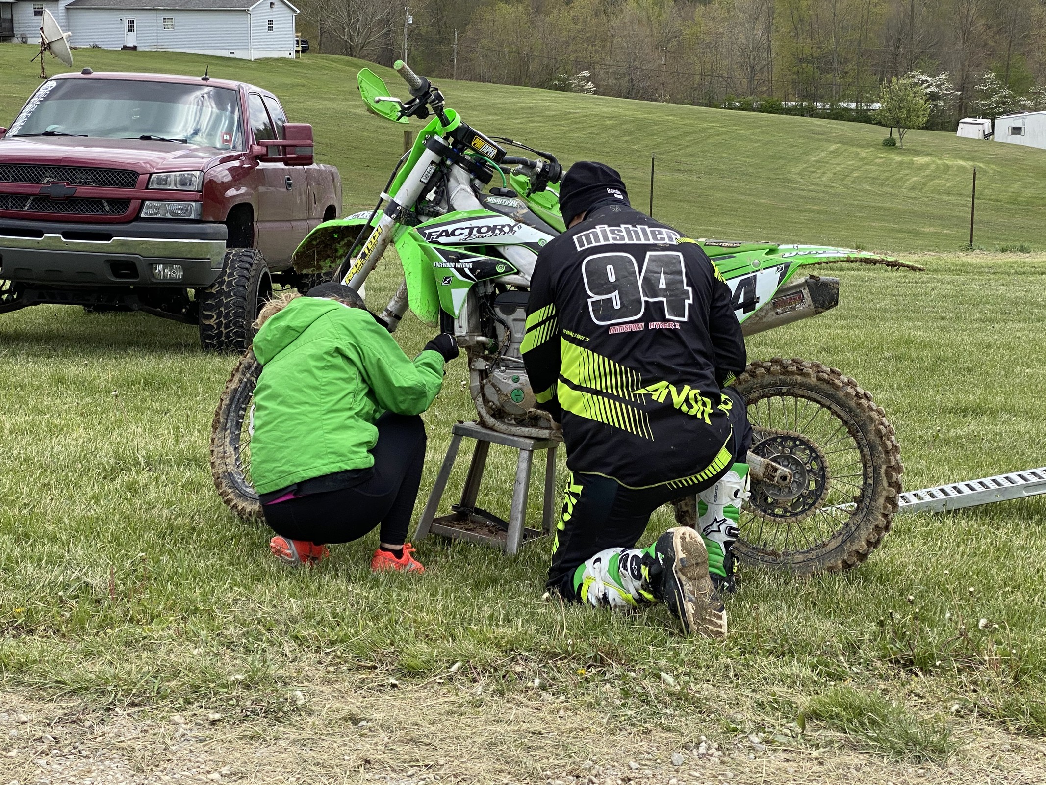 Team Mishier knocks the cobwebs off the Kawi. 