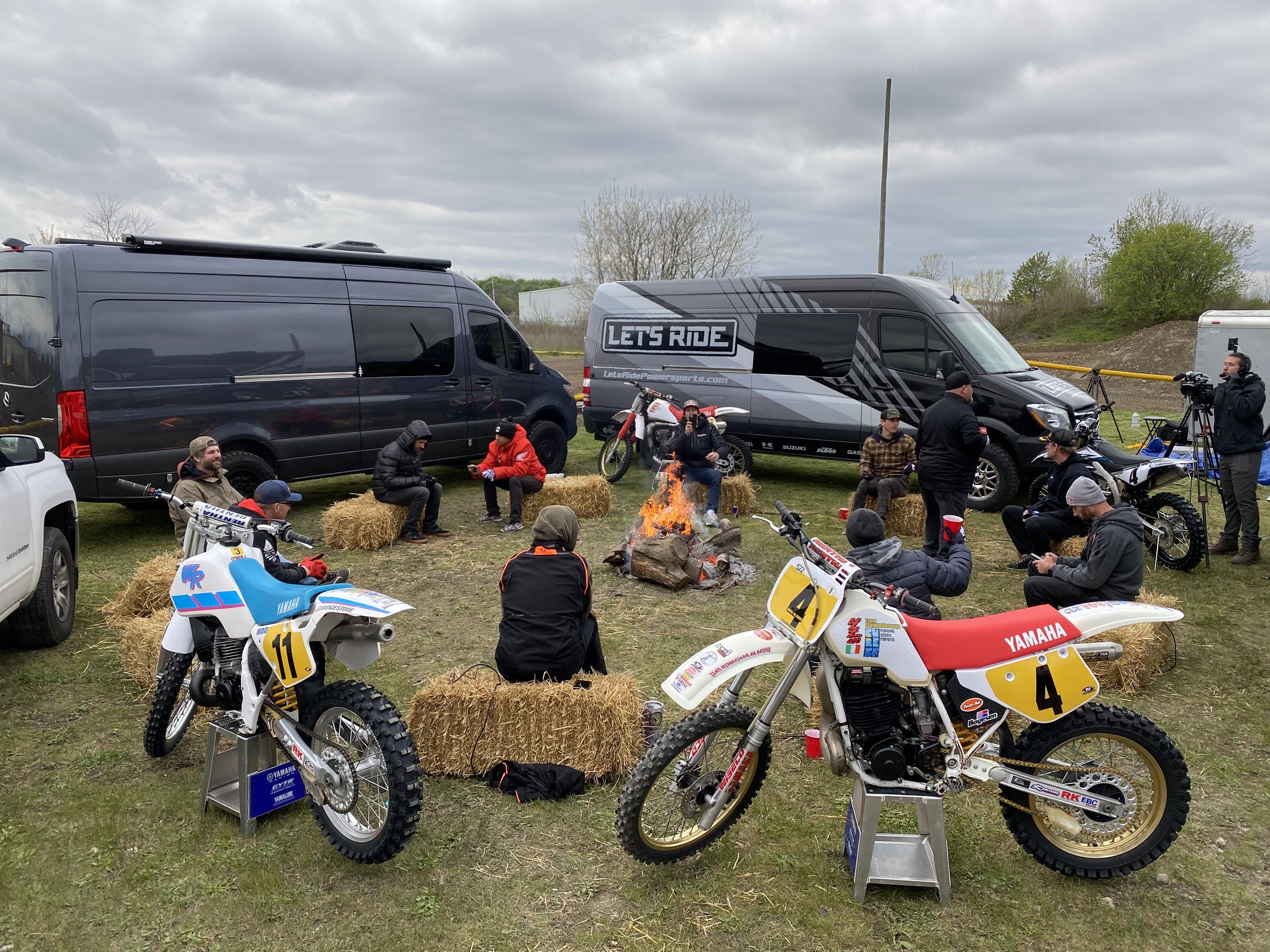Moto Fite Klub social-distanced campfire. 