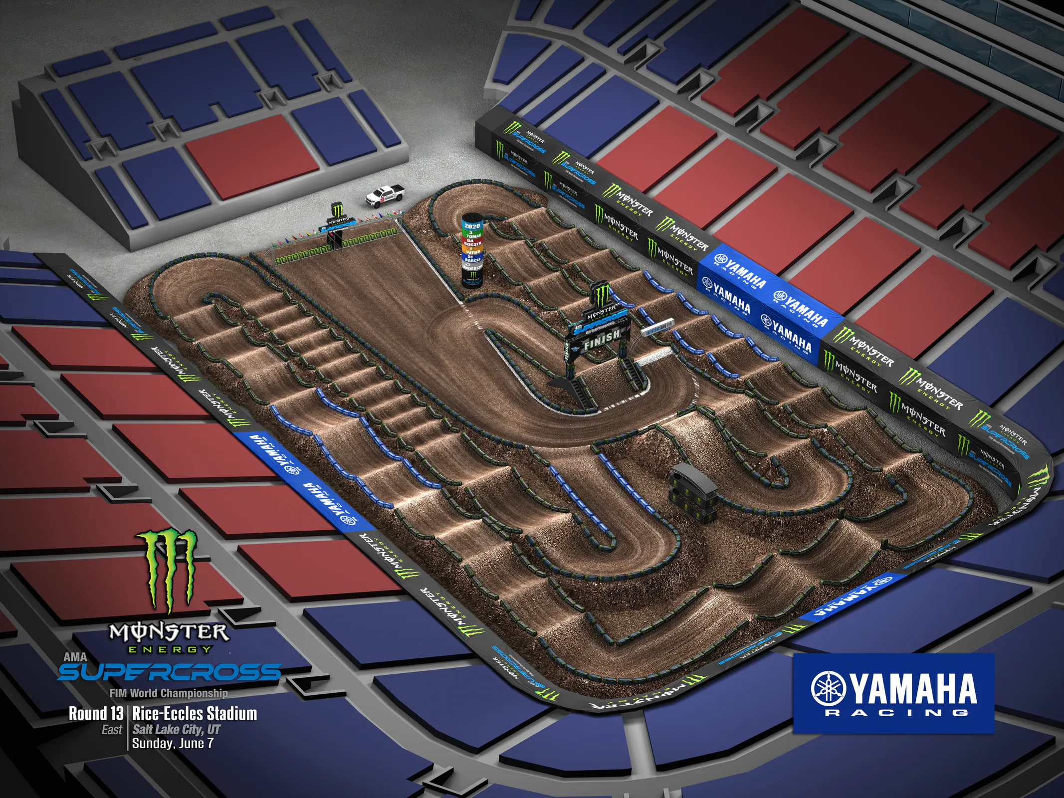 The Salt Lake City 3 Supercross layout.