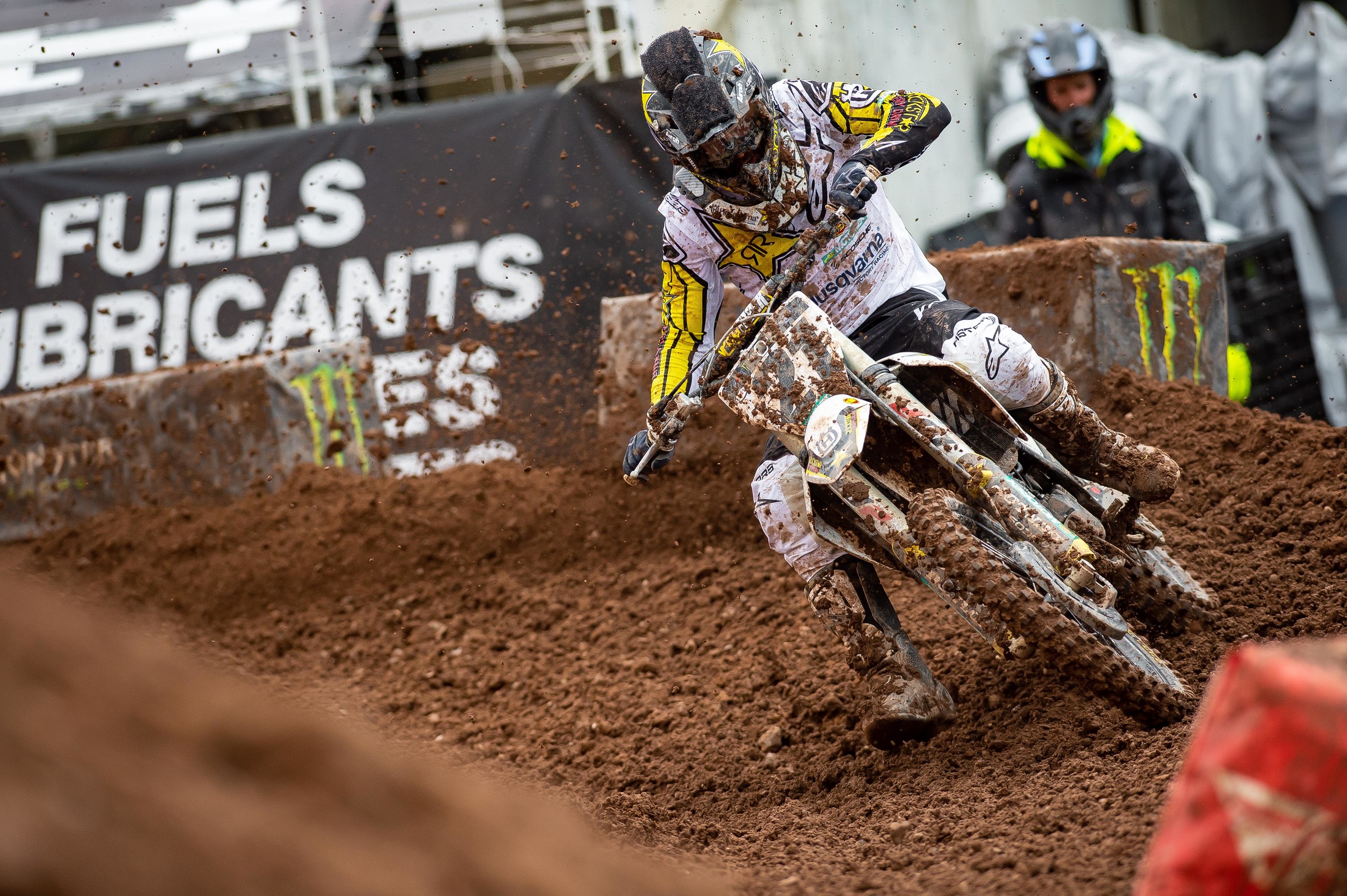 After a battle with his Rockstar Energy Husqvarna teammate Zach Osborne, Jason Anderson made his way into third place where he would finish the main event.