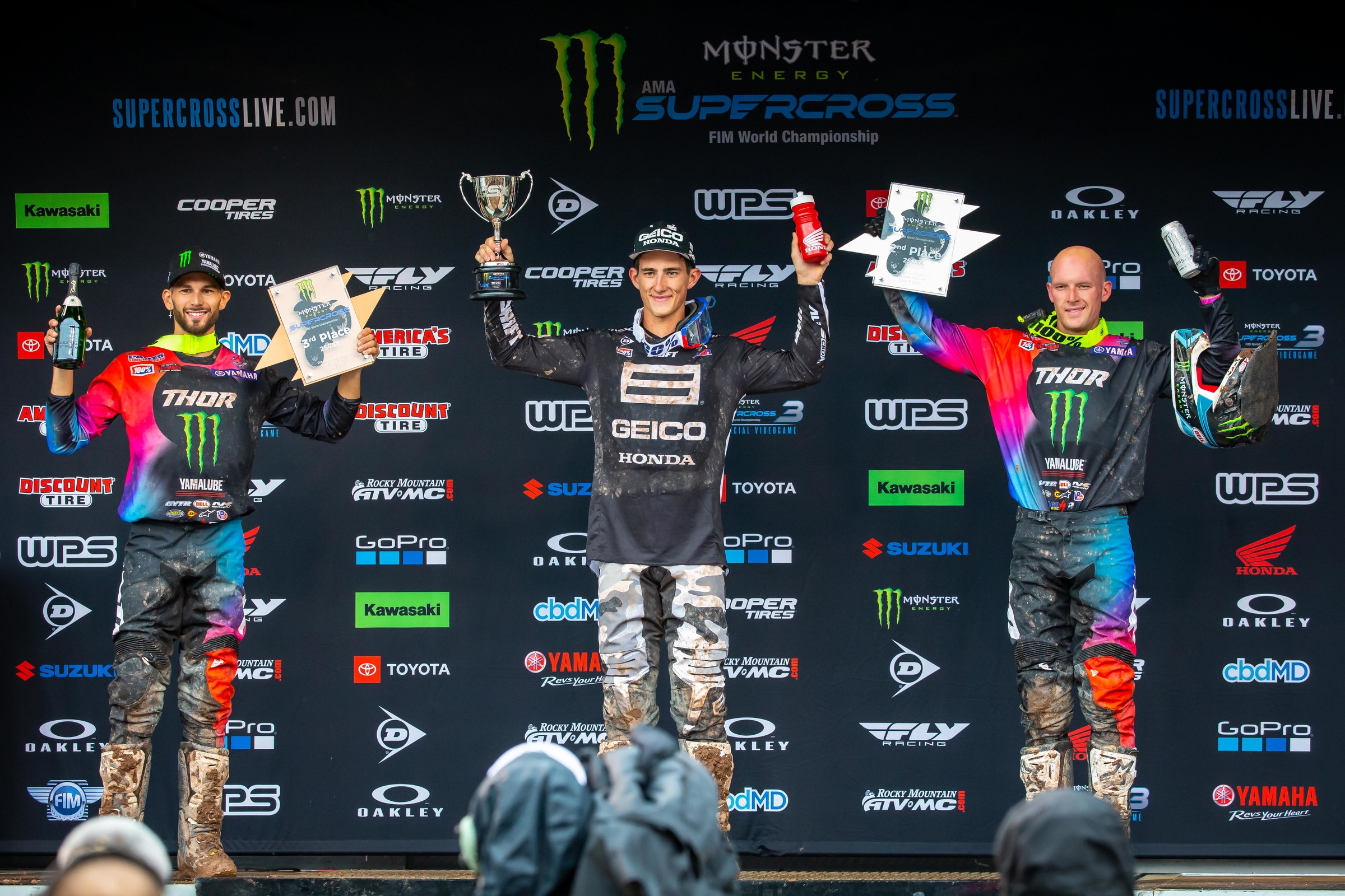 The 250SX podium from the Salt Lake City 3 Supercross.