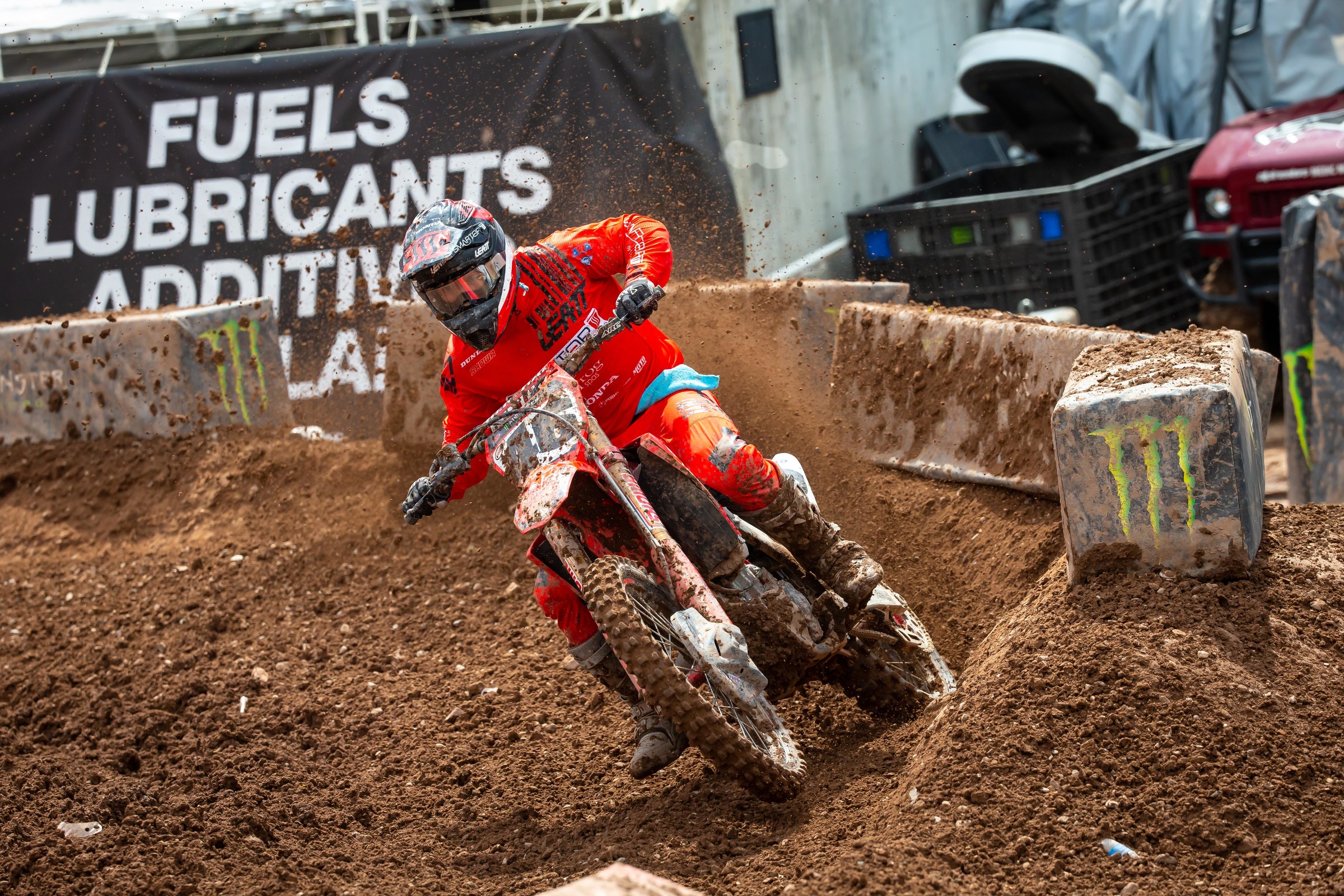 Justin Hill took a spill in the heat race as he splashed through the mud.