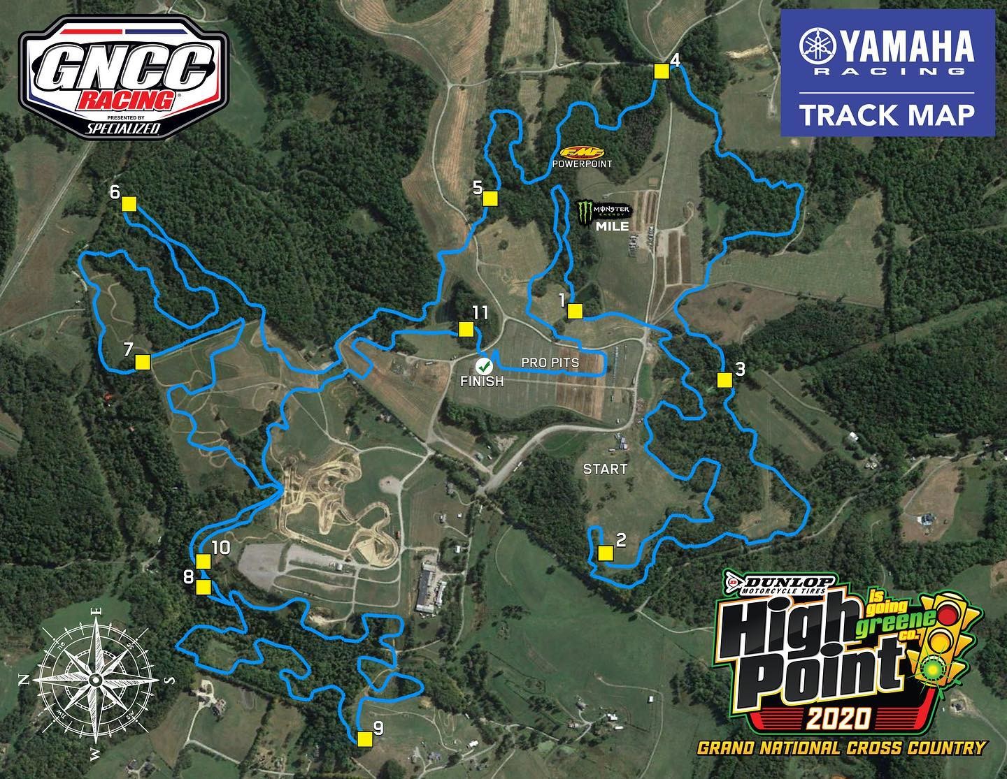 The 2020 High Point GNCC track map.