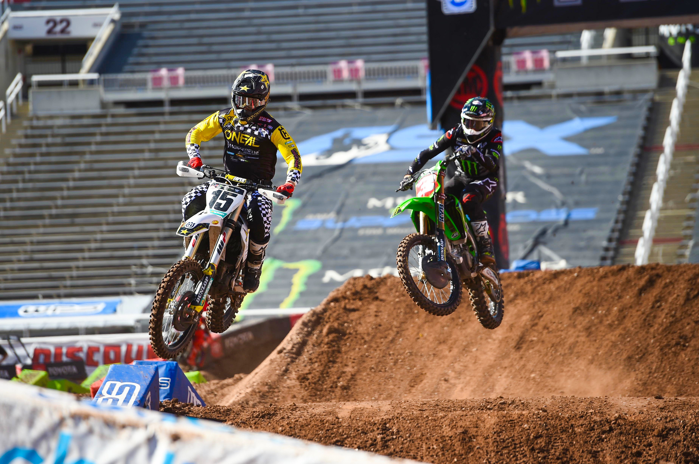 A mistake by Martin Davalos in the first 450SX heat gave Dean Wilson the lead. He held off a hard-charging Eli Tomac to take the race win.