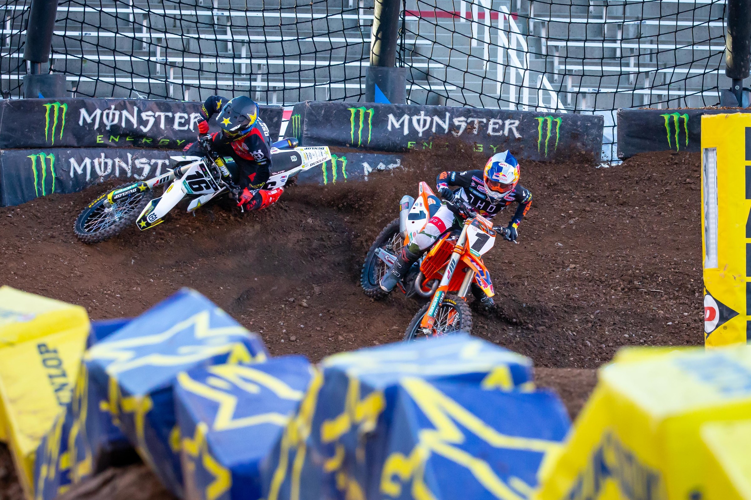 Webb making the pass for the lead.