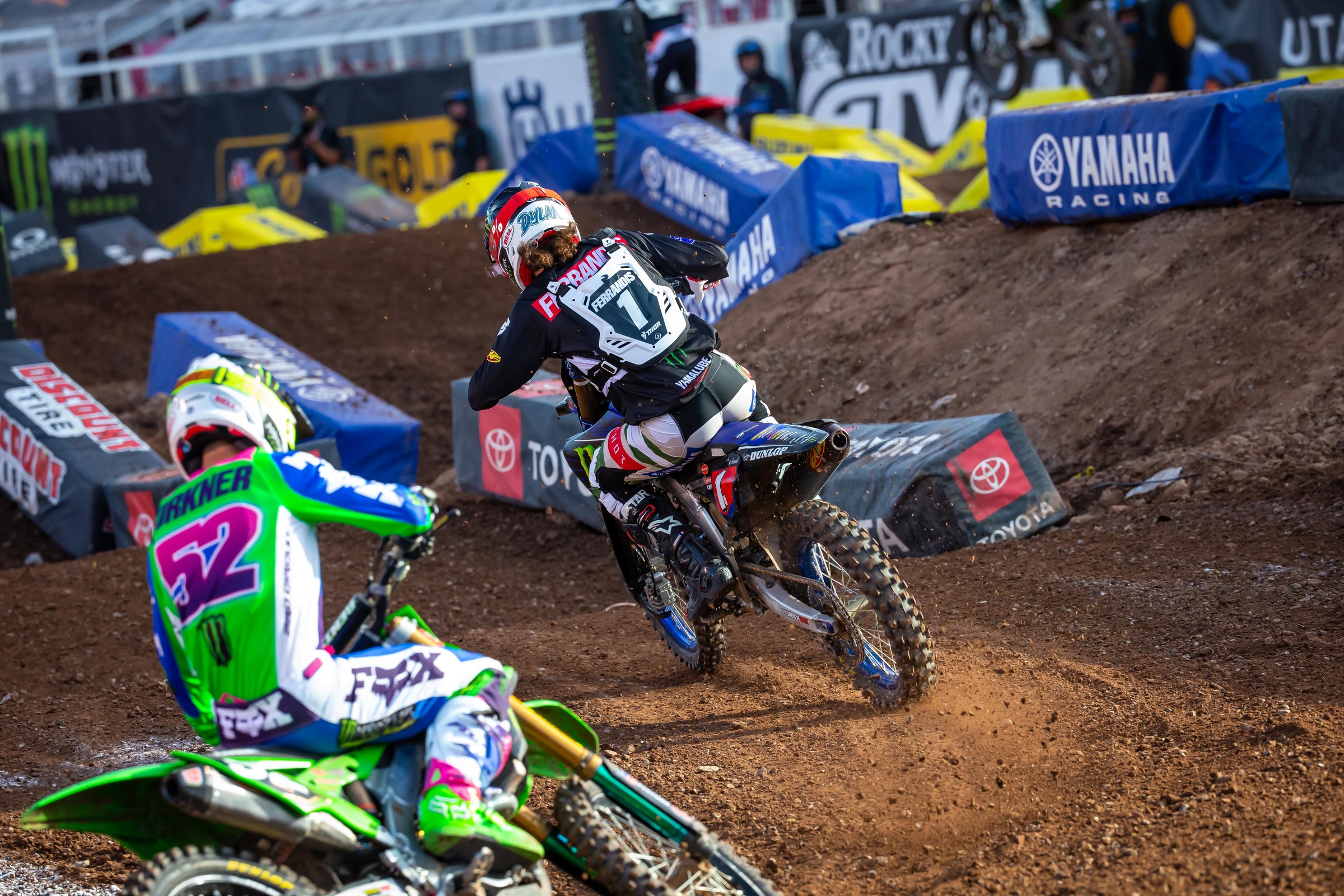 Dylan Ferrandis holds a seven-point lead in the 250SX West Region Championship over Austin Forkner.