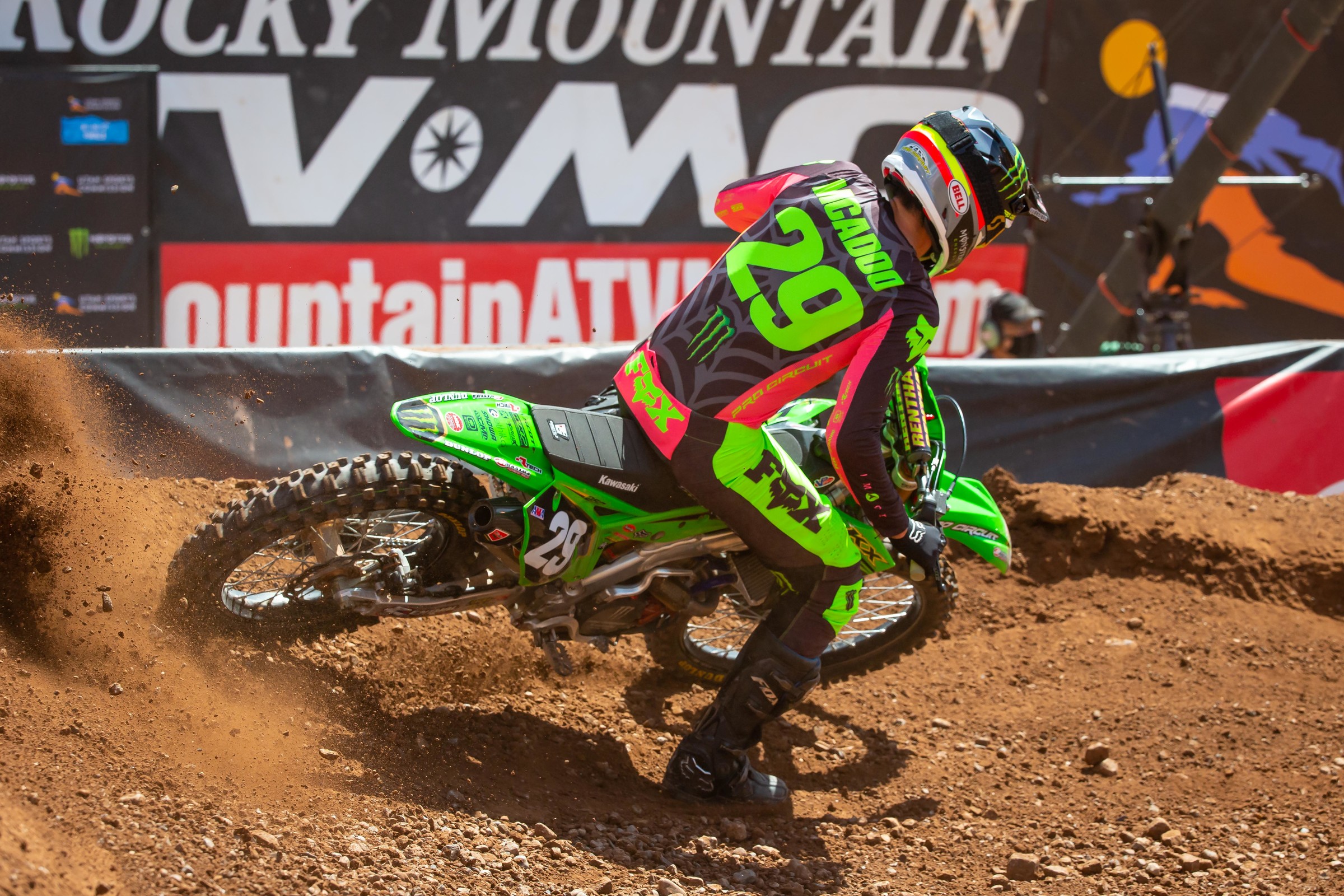 Cameron McAdoo fell off the pace toward the end of the 250SX race, then got absolutely drilled by Justin Cooper on the final lap, completely ruining his race.