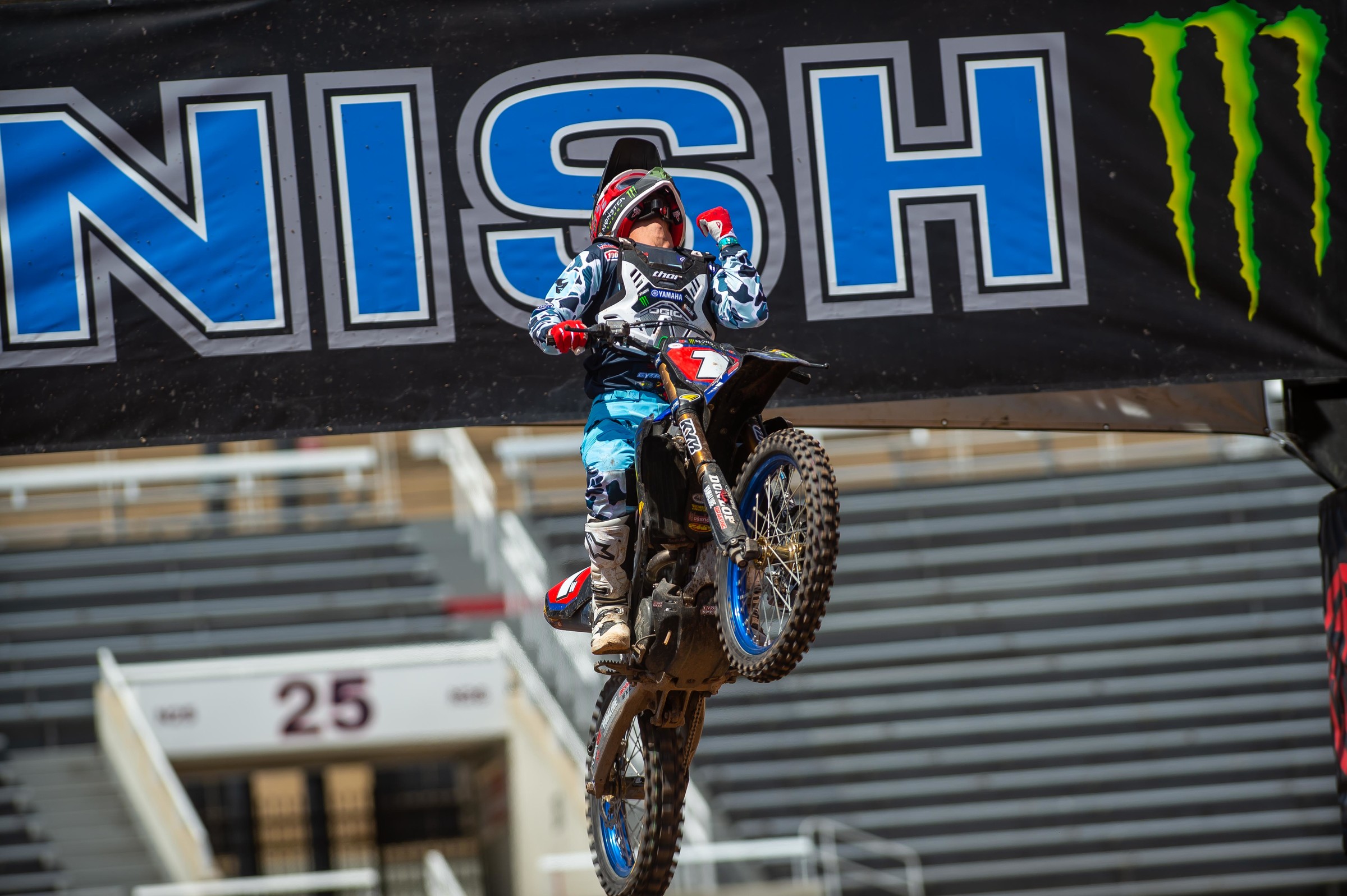 Ferrandis crossing the finish line during the main event on Sunday.