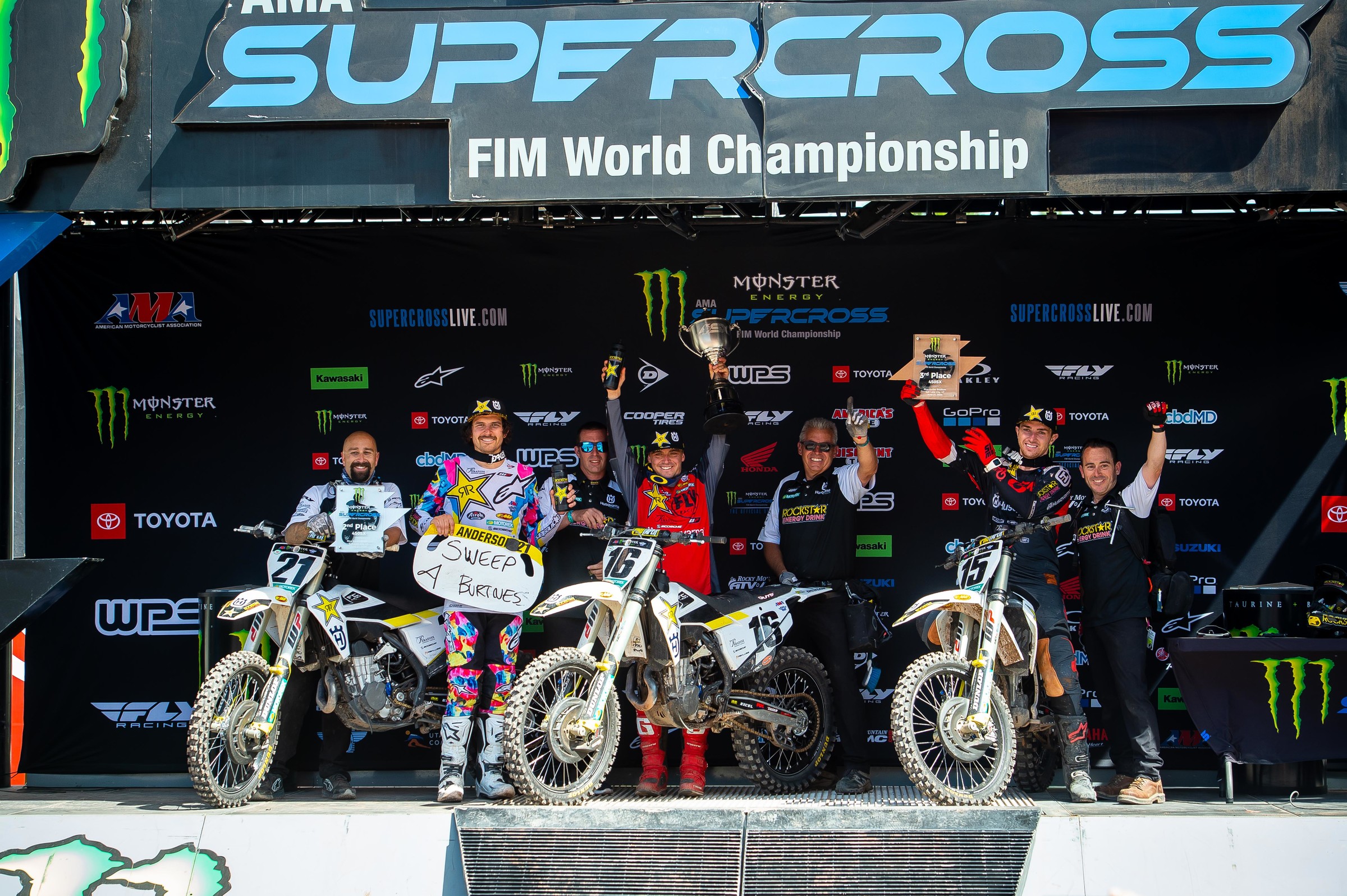 Rockstar Energy Husqvarna's 450SX podium sweep.