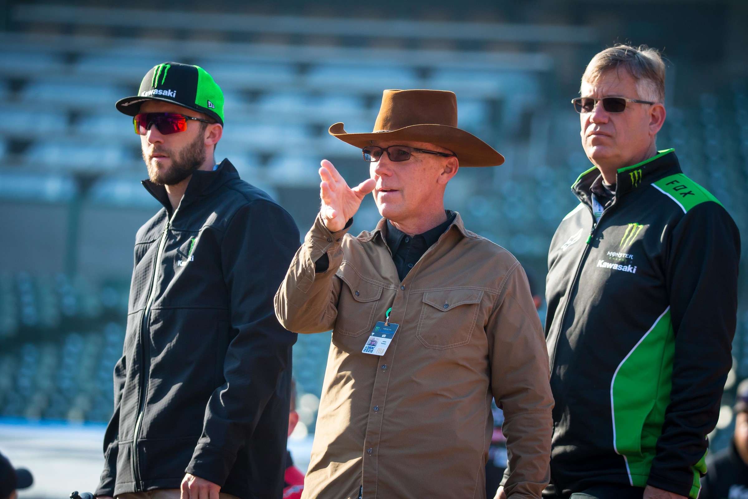 Eli and John Tomac at the 2020 Oakland Supercross in February.