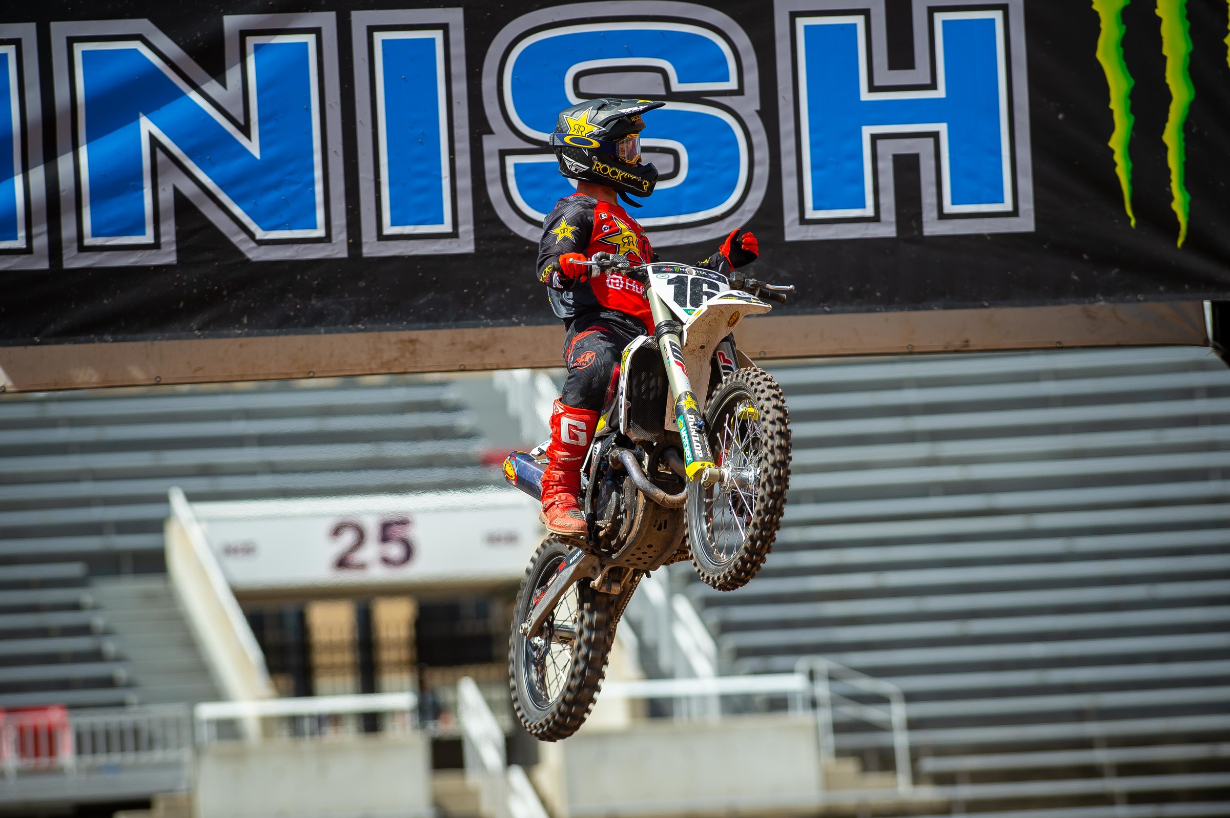 Osborne taking his first 450SX main event win at the Salt Lake City 7 Supercross on June 21, 2020.